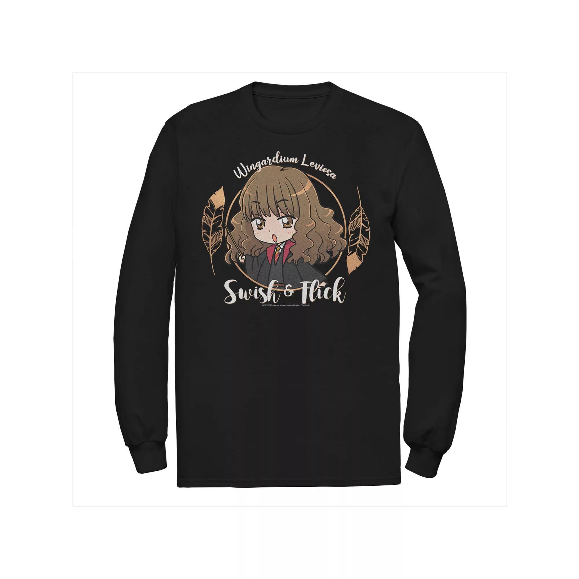 Men's Harry Potter Hermione Granger Swish And Flick Anime Portrait Tee, Size: Large, Black Product Image
