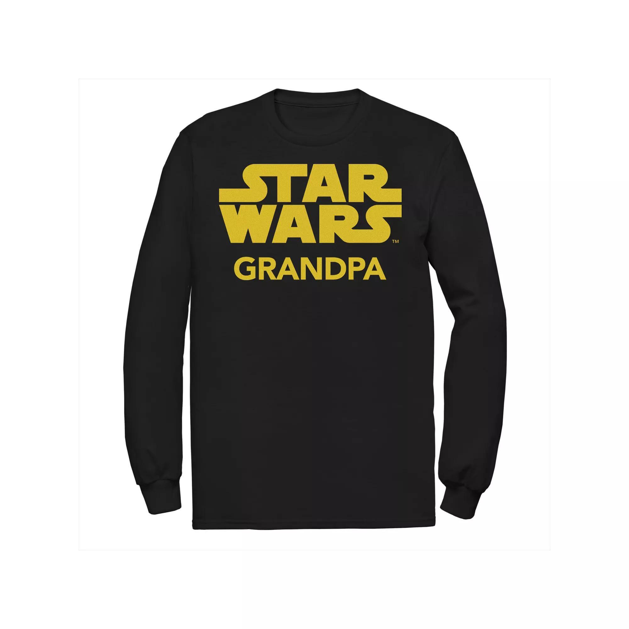 Men's Star Wars Grandpa Classic Title Logo Long Sleeve Graphic Tee, Size: 5XL, Black Product Image