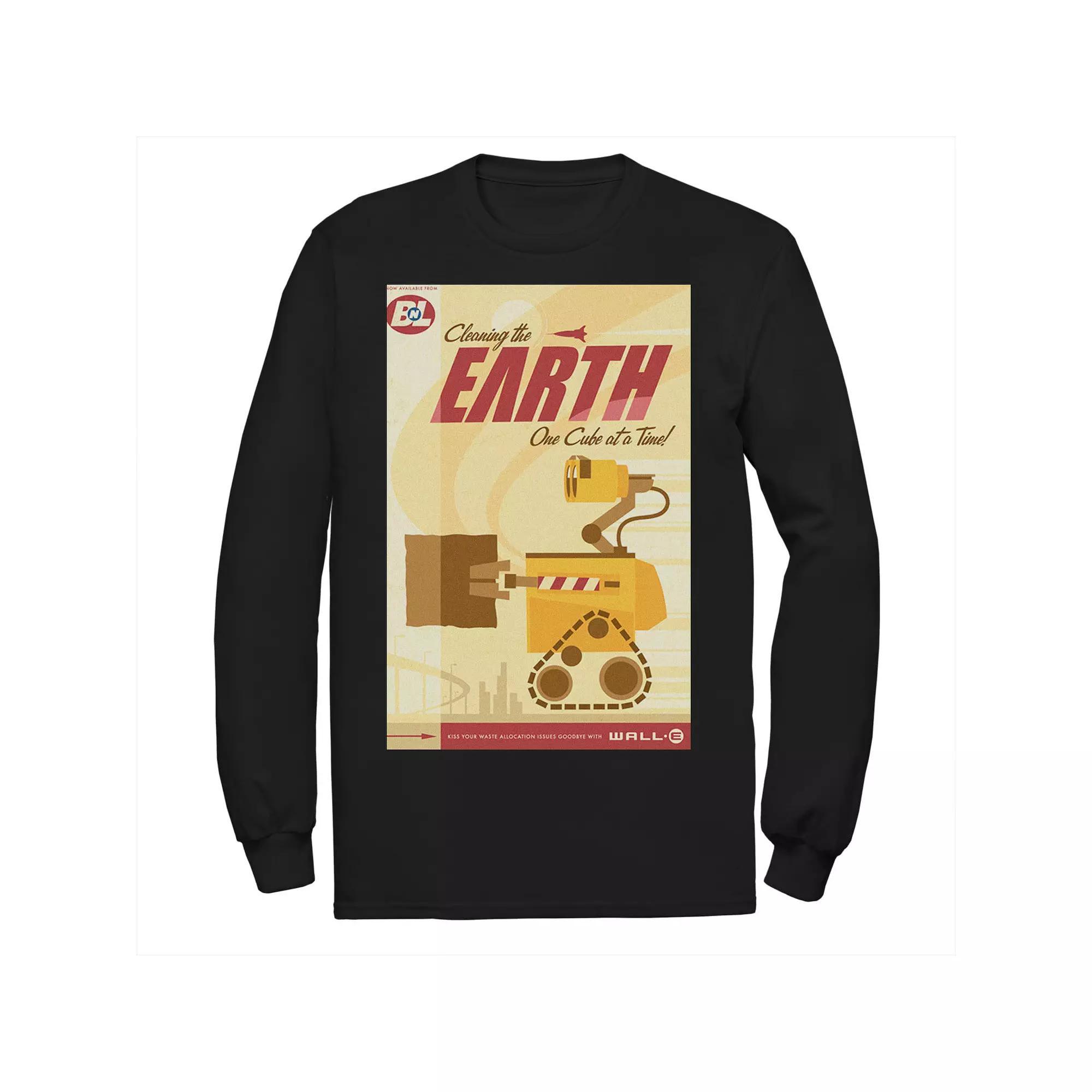 Disney / Pixar's WALL-E Men's Cleaning The Earth One Cube At A Time Tee, Size: Medium, Black Product Image
