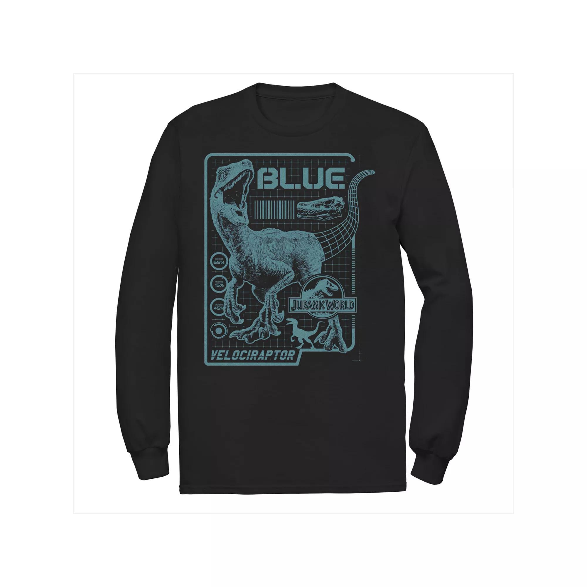 Mens Jurassic World Two Blue Raptor Schematic Tee Product Image