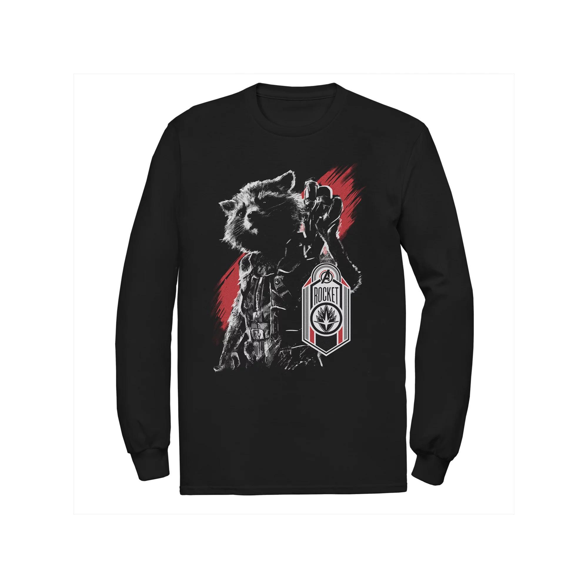 Men's Marvel Avengers Endgame Rocket Tee, Size: Large, Black Product Image