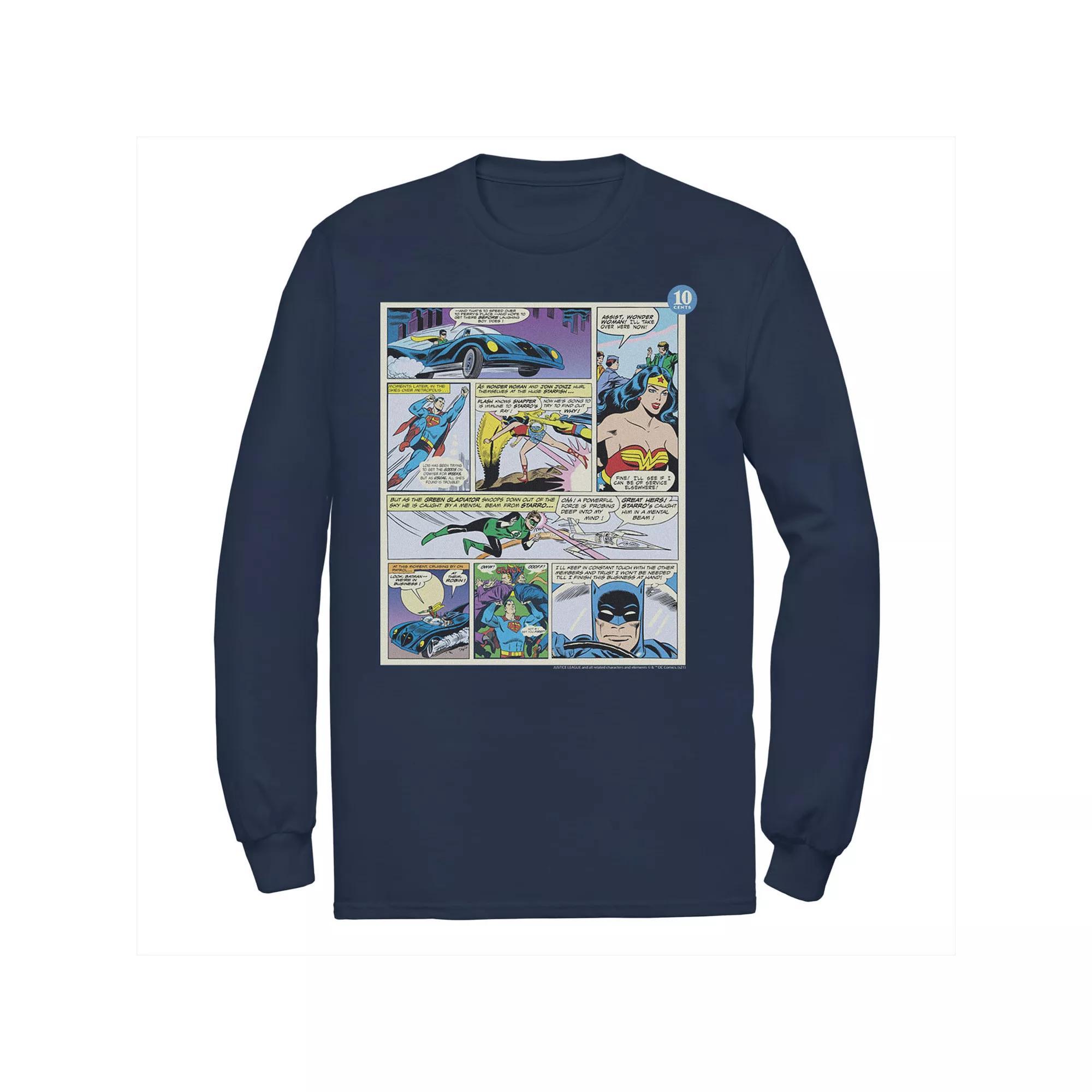 Men's Justice League Comic Pane Tee, Size: XXL, Blue Product Image
