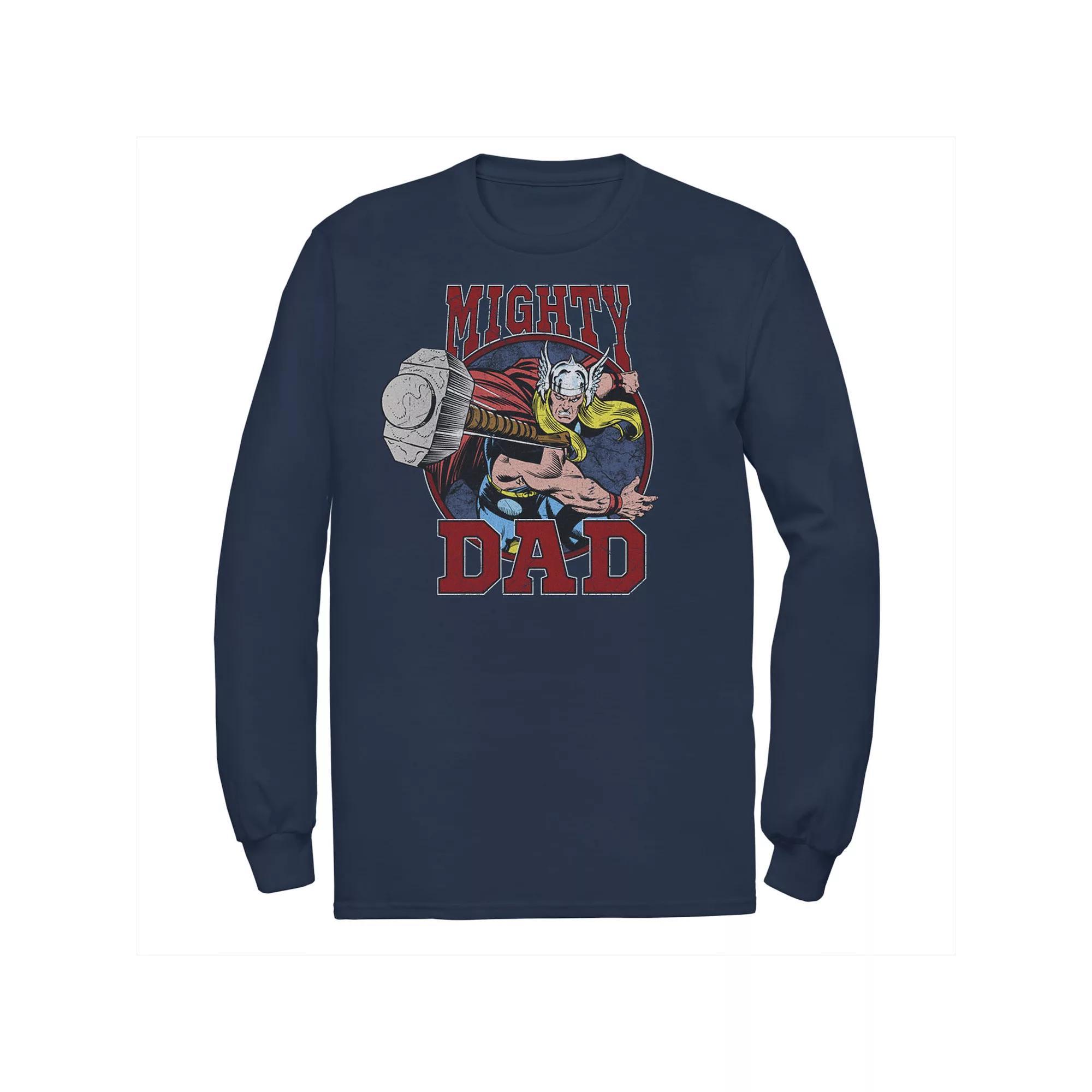 Men's Marvel Thor Father's Day Mighty Dad Hammer Tee, Size: XXL, Blue Product Image