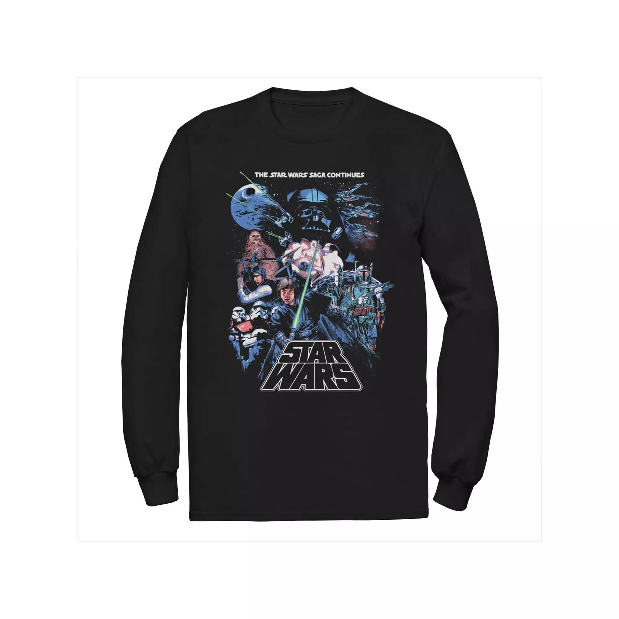 Men's Star Wars The Saga Continues Group Shot Tee, Size: Medium, Black Product Image