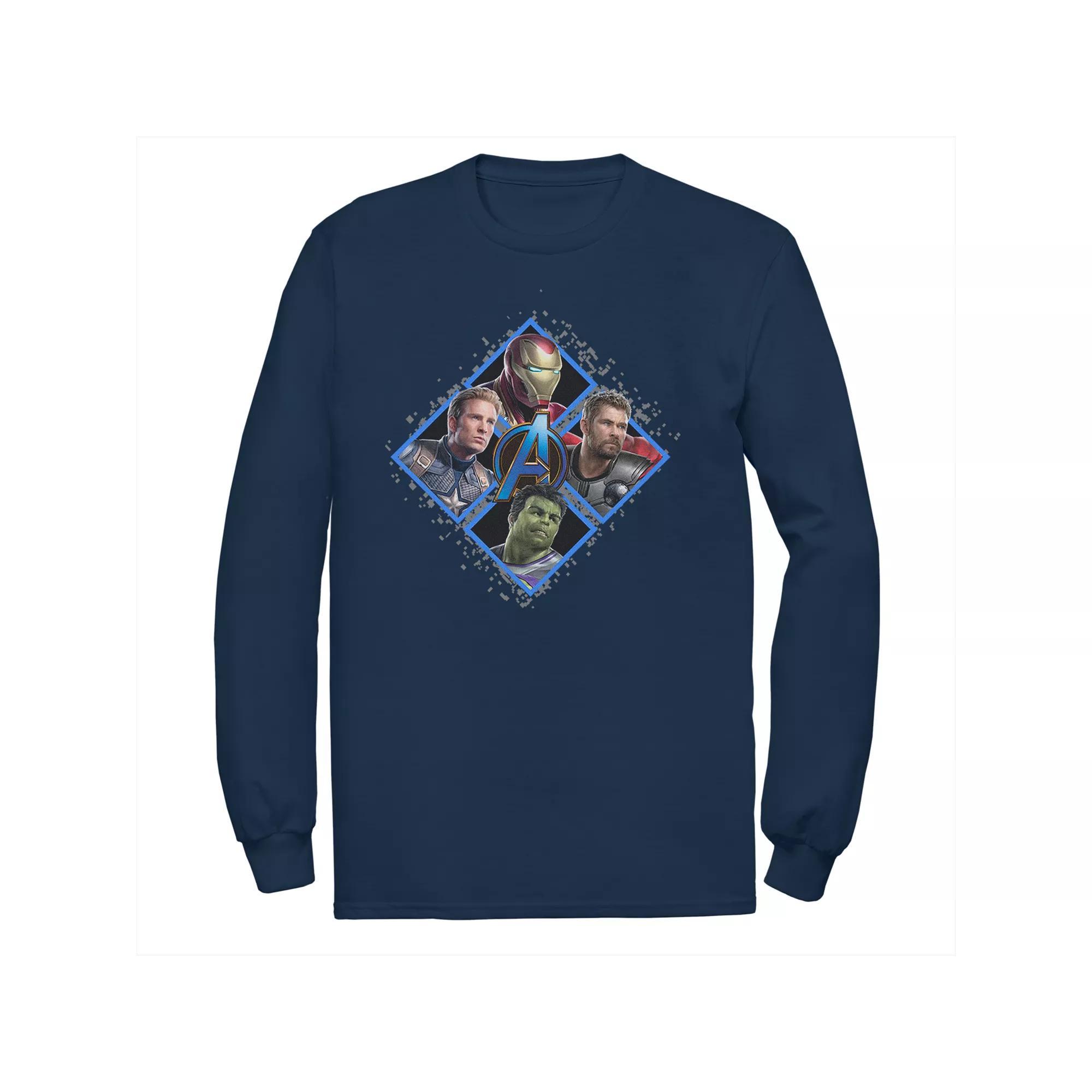 Big & Tall Alice In Wonderland Neon Cheshire Cat Long Sleeve Graphic Tee, Men's, Size: Large Tall, Black Product Image