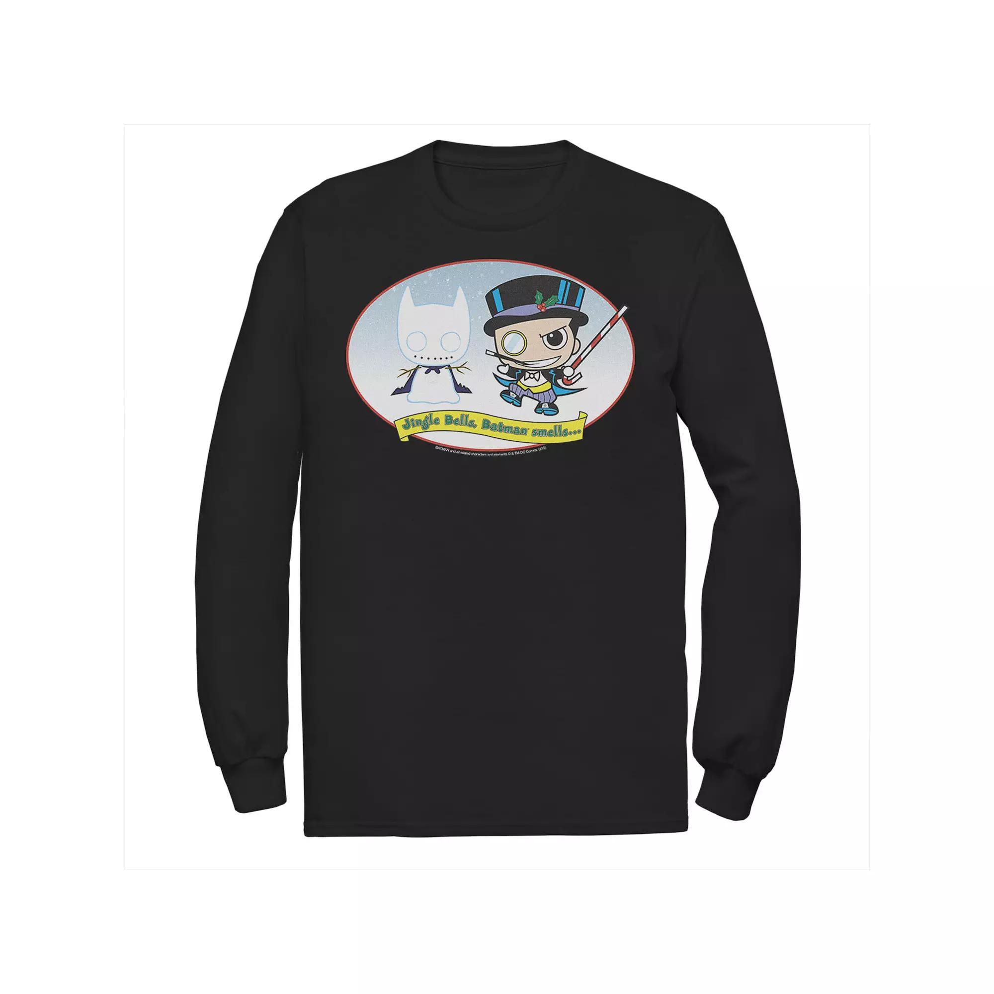 Men's DC Comics The Penguin Jingle Bells Batman Smells Christmas Tee, Size: Medium, Black Product Image