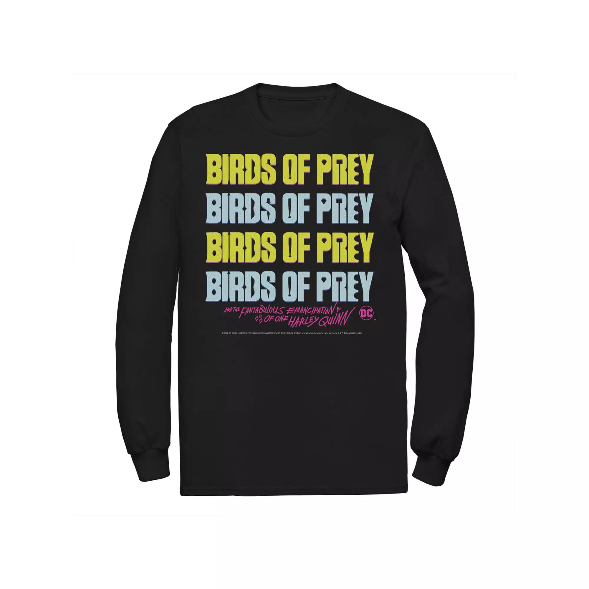 Men's DC Comics Birds Of Prey Word Stack Logo Tee, Size: Small, Black Product Image