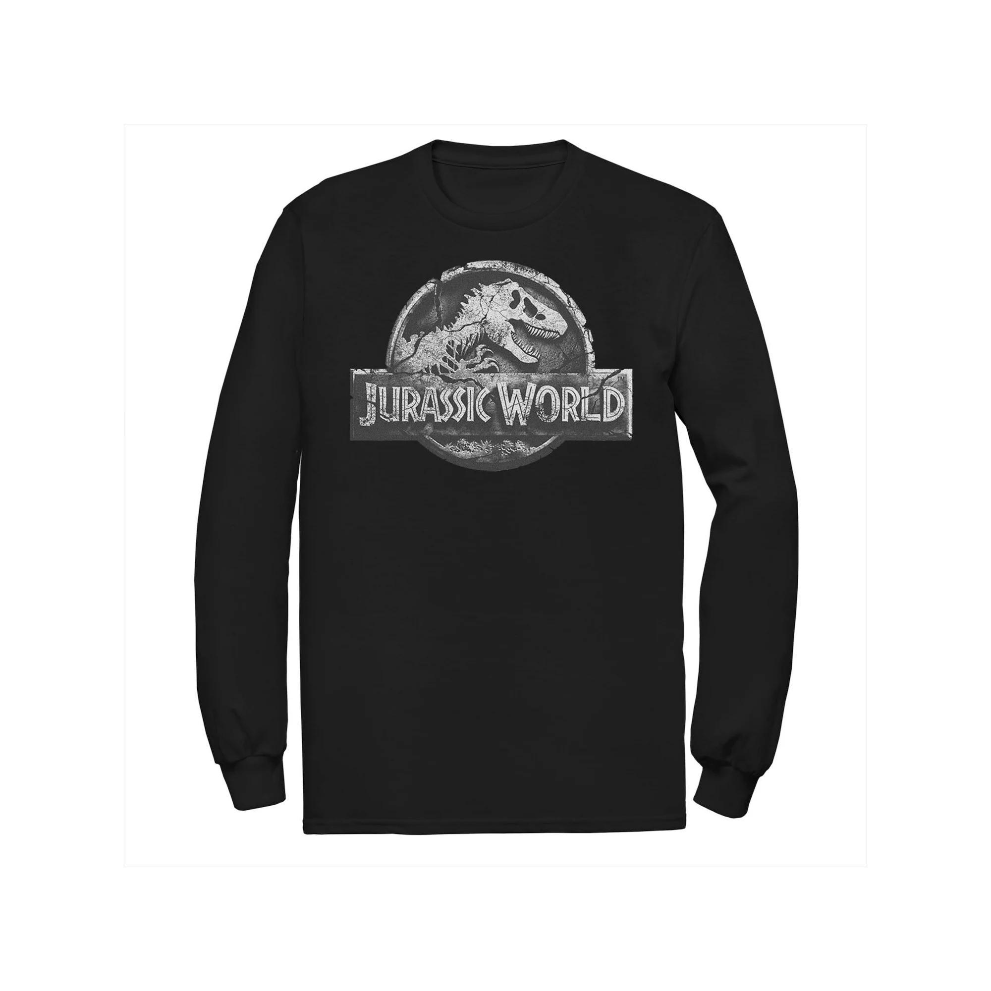 Men's Jurassic Park Beige Flat Movie Logo Tee, Size: Small, Blue Product Image