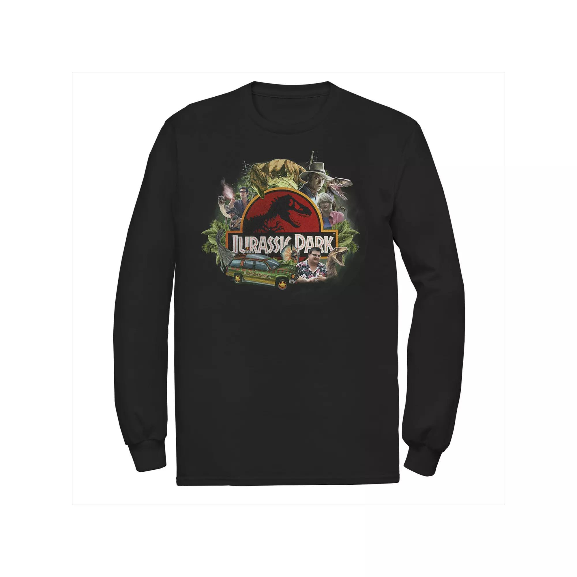 Men's Jurassic Park Character Collage Logo Tee, Size: Small, Black Product Image