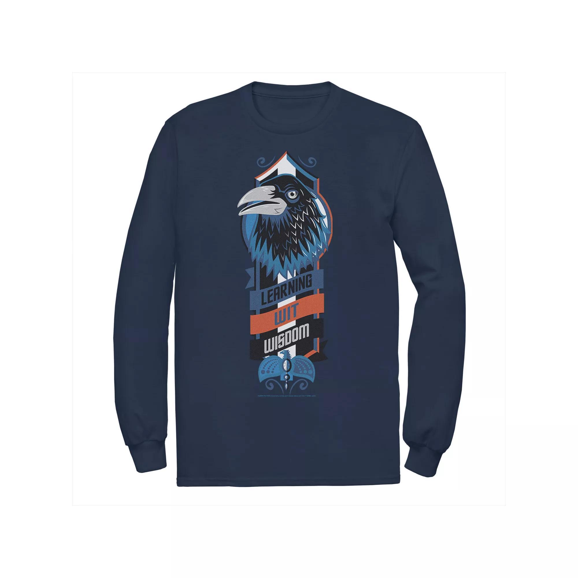 Men's Harry Potter Ravenclaw Learning Wit Wisdom Logo Long Sleeve Graphic Tee, Size: Small, Blue Product Image