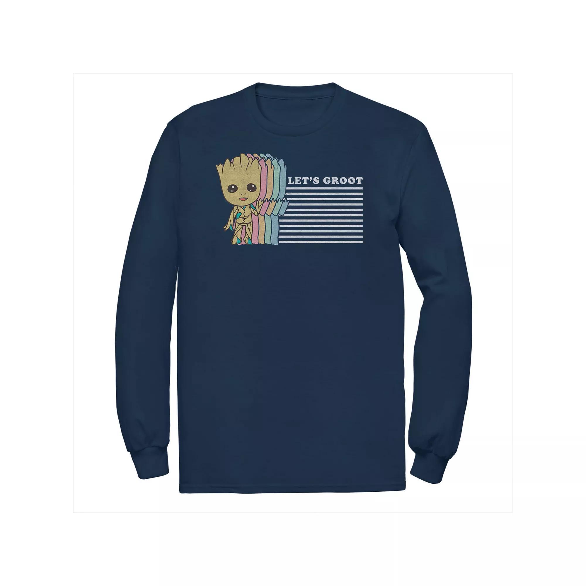 Big & Tall Marvel Guardians of the Galaxy Groot Striped Tee, Men's, Size: 4XL, Blue Product Image