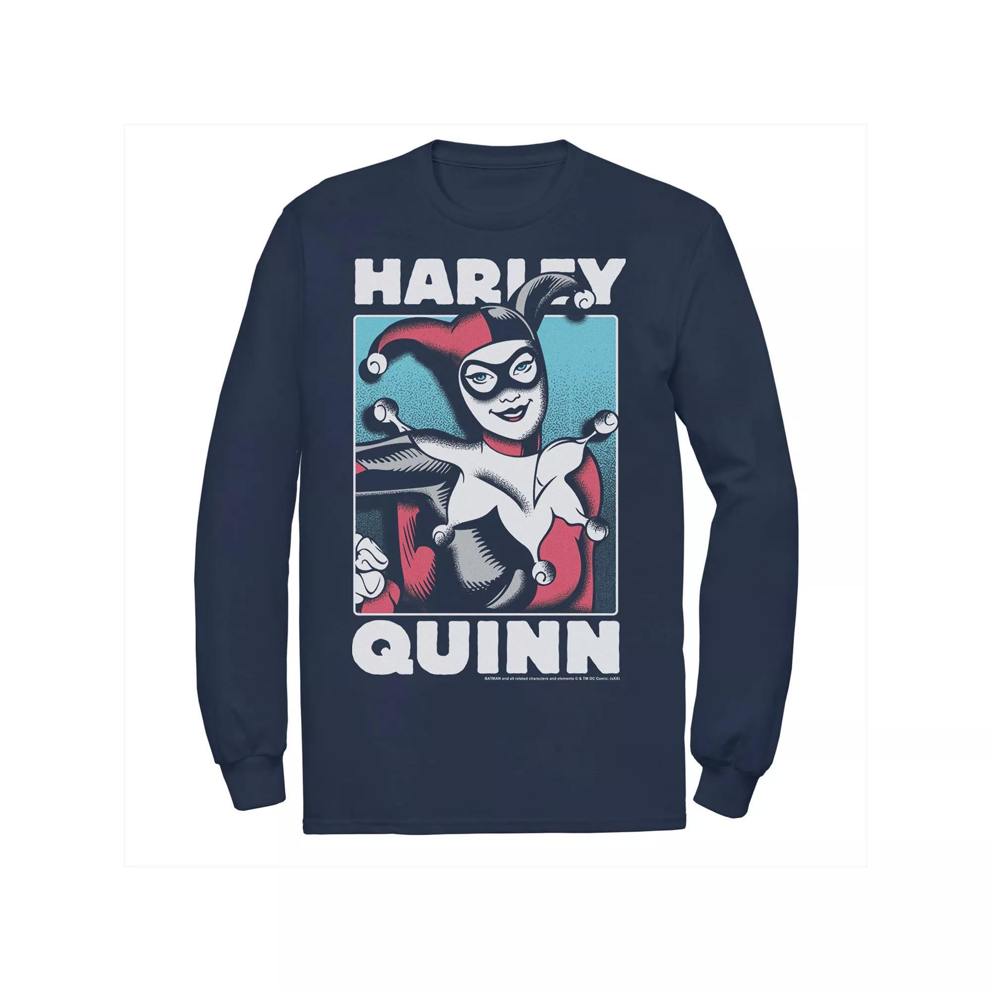 Men's DC Comics Harley Quinn Portrait Tee, Size: Small, Black Product Image