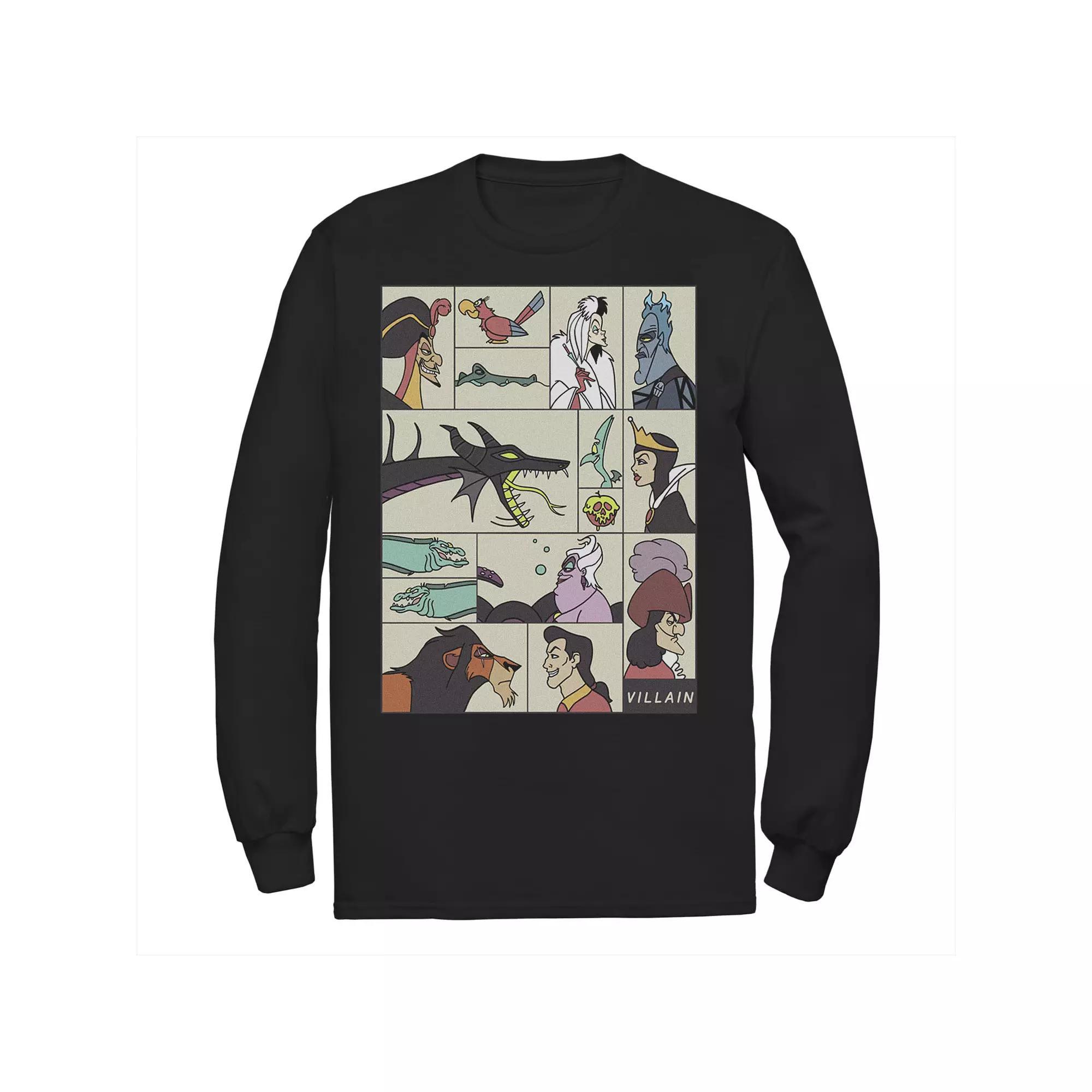 Men's Disney Villains Art Collage Tee, Size: Large, Blue Product Image