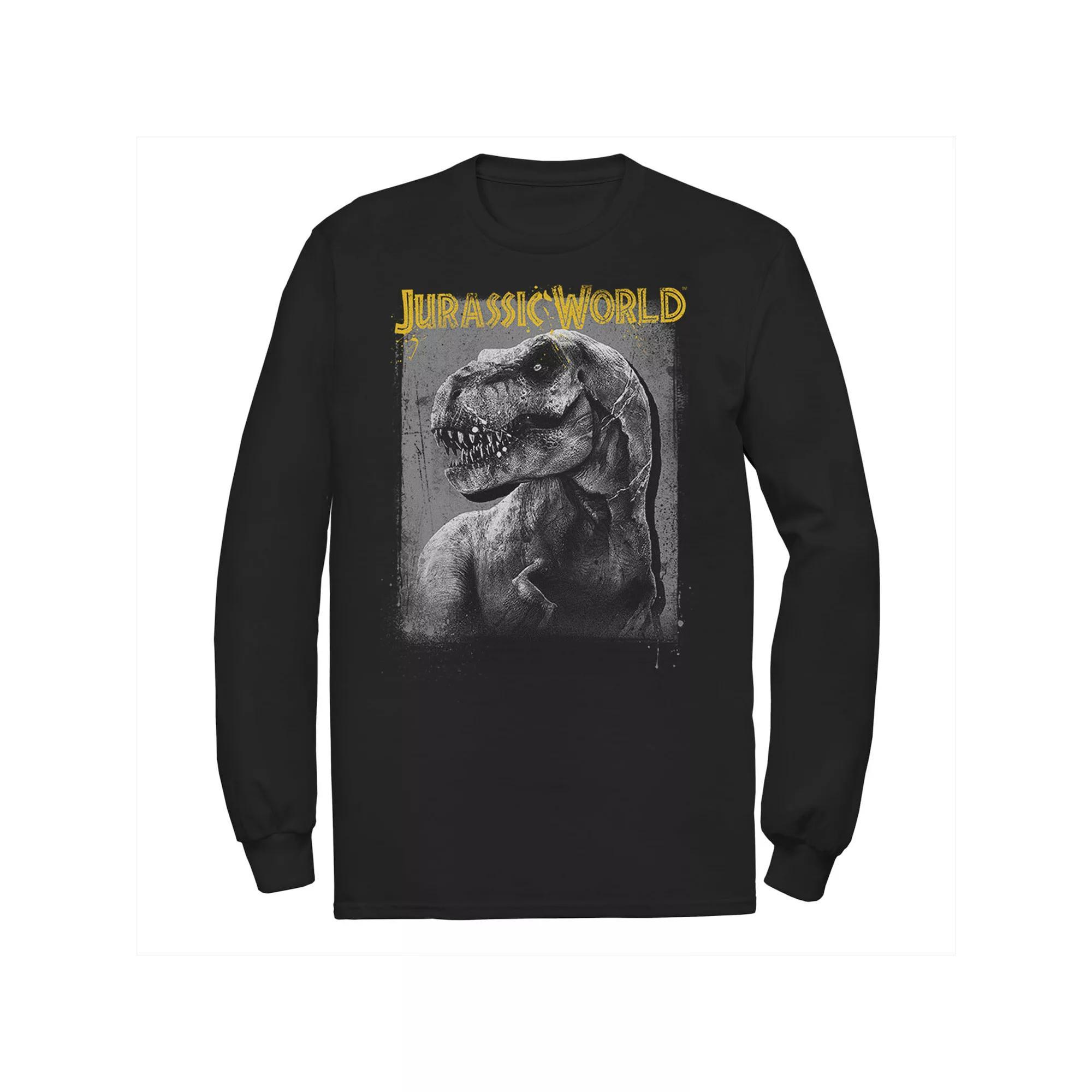 Men's Jurassic World T-Rex Profile Shading Long Sleeve Graphic Tee, Size: 3XL, Black Product Image