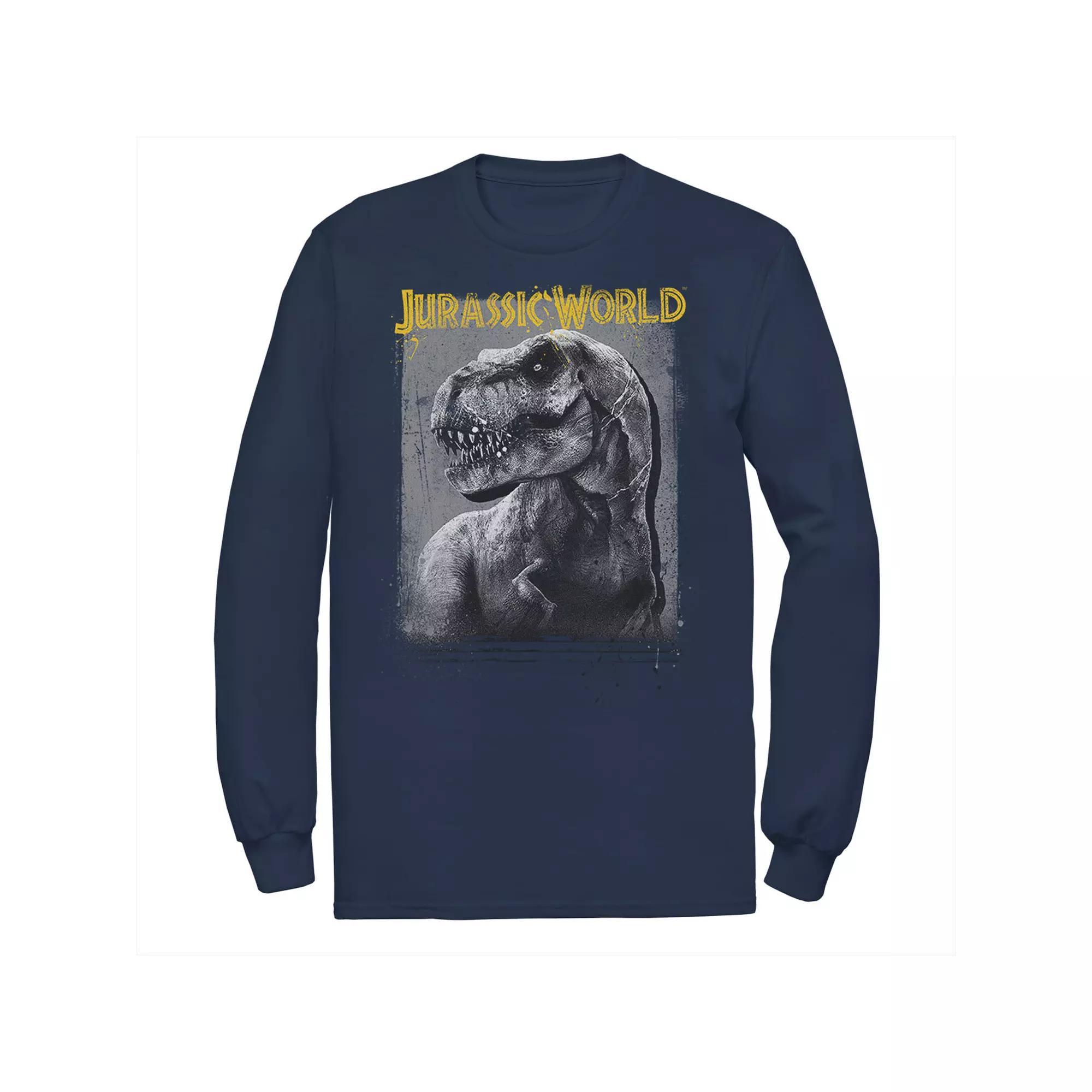 Men's Jurassic World T-Rex Profile Shading Long Sleeve Graphic Tee, Size: 3XL, Black Product Image