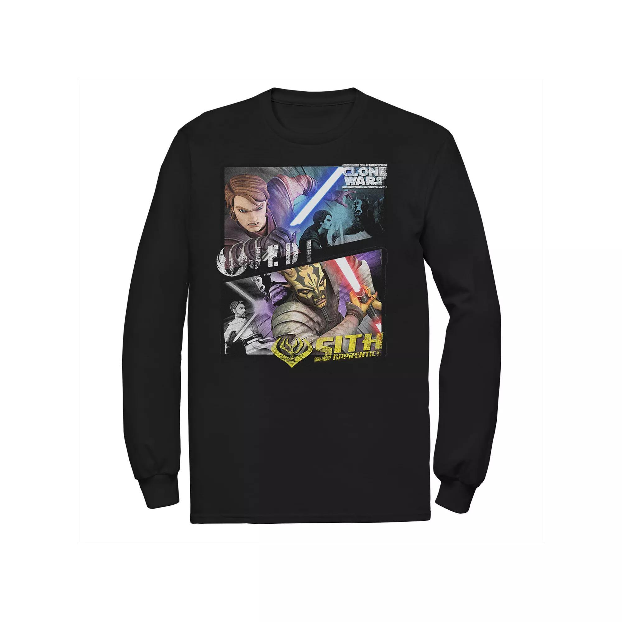 Men's Star Wars: The Clone Wars Jedi & Sith Panels Tee, Size: Small, Black Product Image