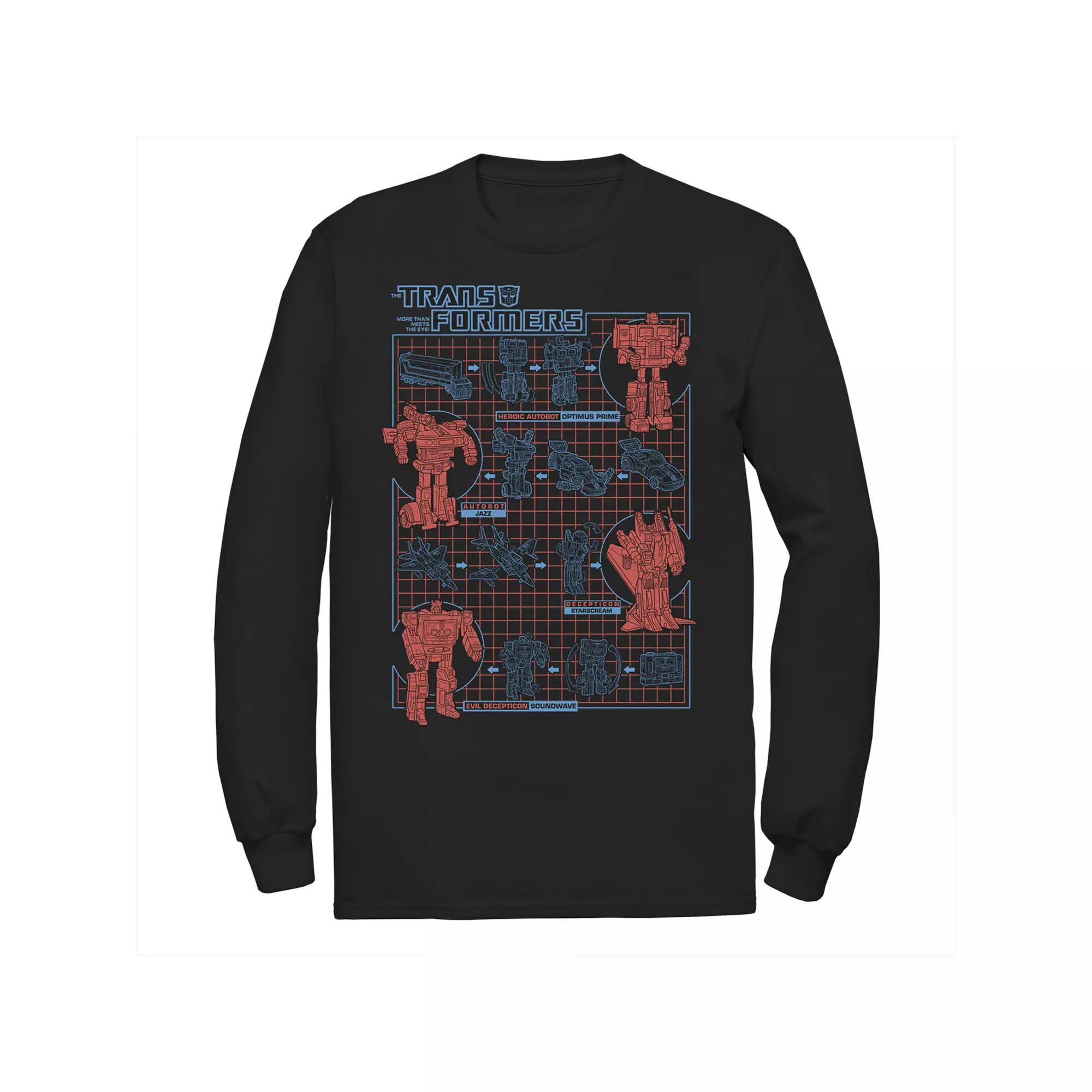 Men's Transformers How To Transform Schematic Tee, Size: Medium, Black Product Image