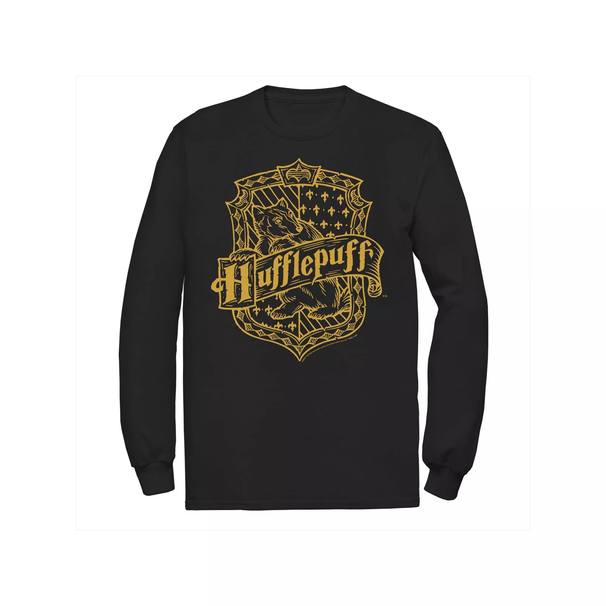 Men's Harry Potter Hufflepuff Dark Detailed Crest Tee, Size: Medium, Black Product Image