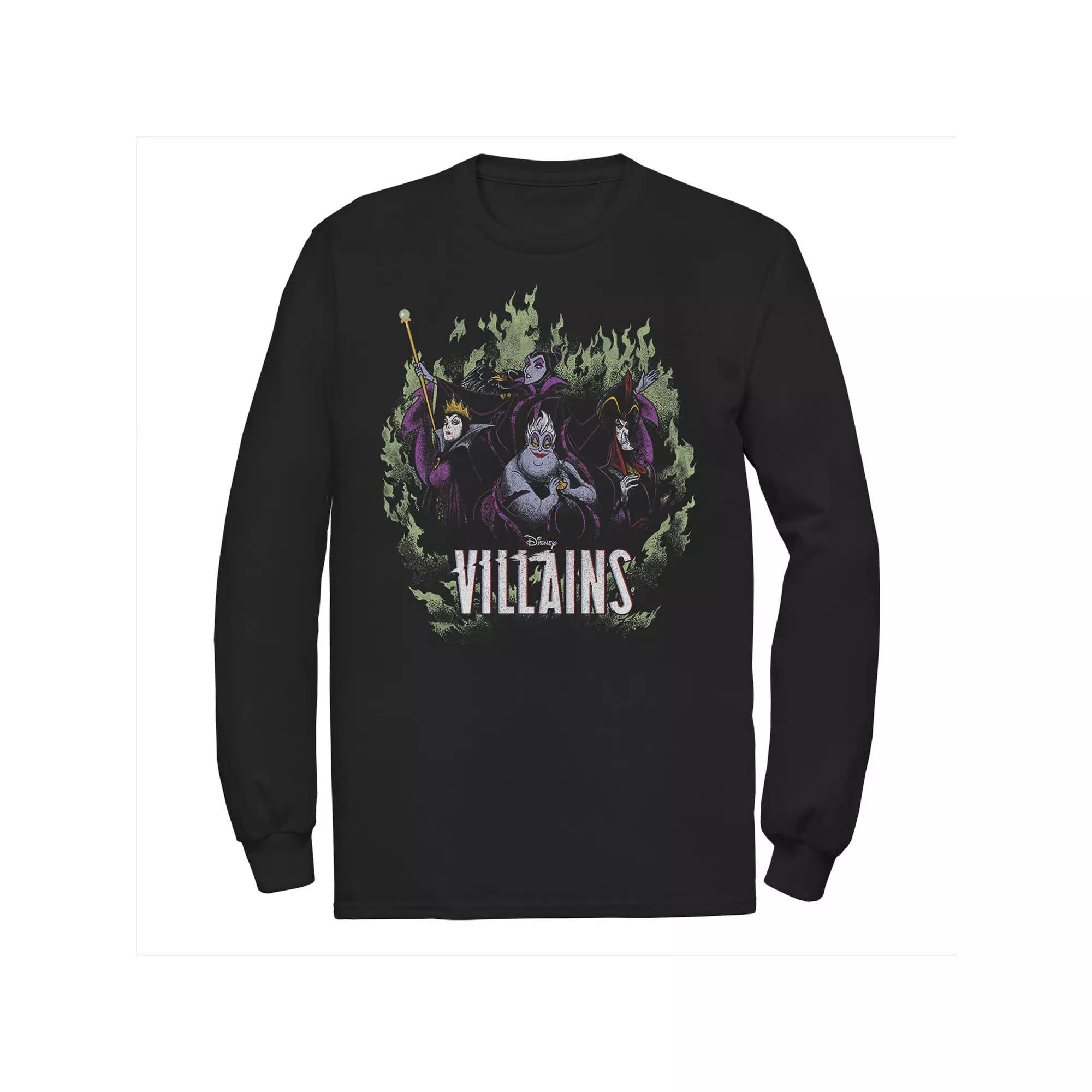 Disneys Villains Green Flame Group Shot Mens Long Sleeve Tee Product Image
