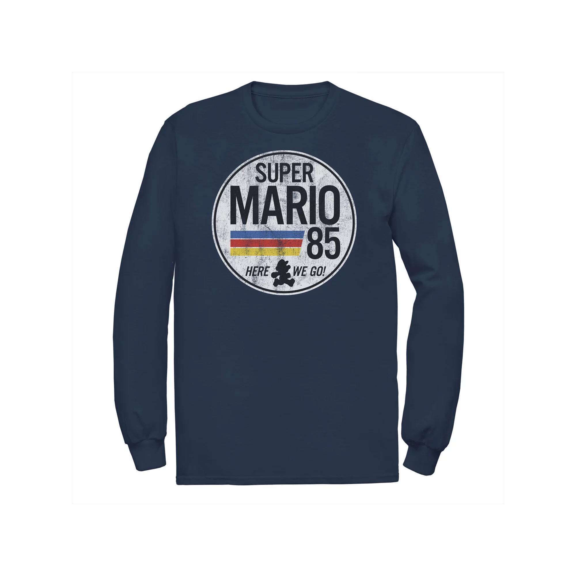 Big & Tall Super Mario Retro Distressed Logo Tee, Men's, Size: 5XL, Blue Product Image