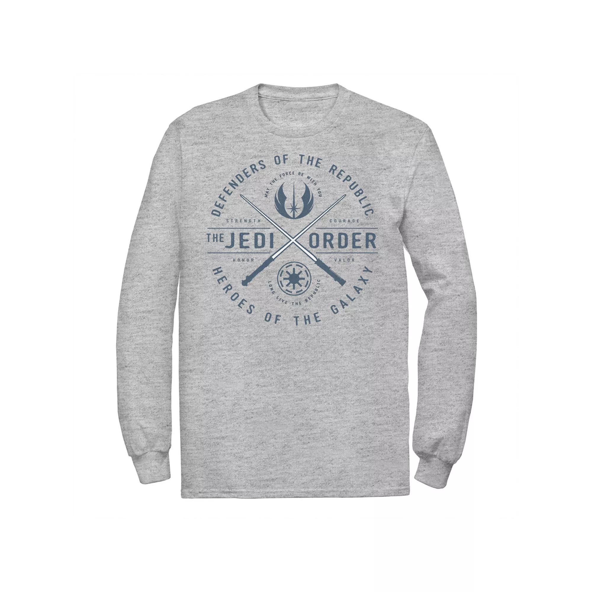 Big & Tall Star Wars Sabers Emblem Long Sleeve Tee, Men's, Size: 5XL, Athletic Grey Product Image