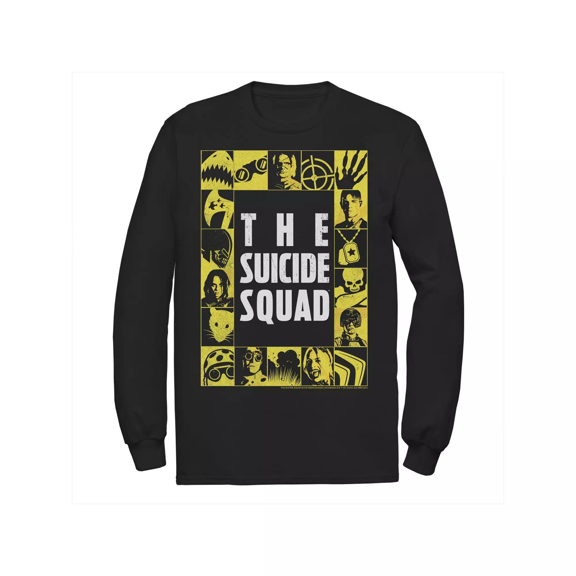 Men's The Suicide Squad Yellow Squares Logo Tee, Boy's, Size: Small, Black Product Image