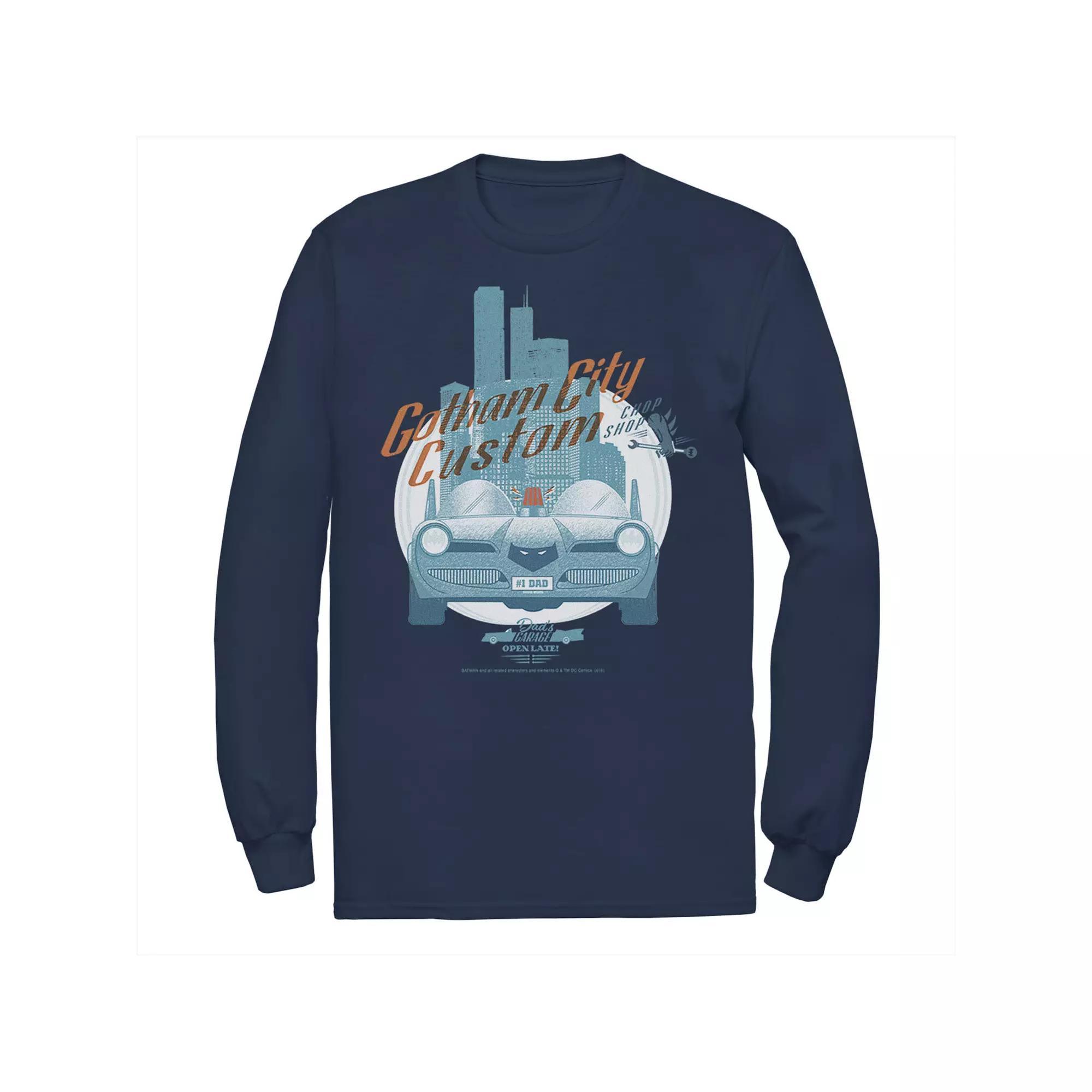 Men's DC Comics Batman Gotham City Customs Shop Poster Tee, Size: Medium, Black Product Image