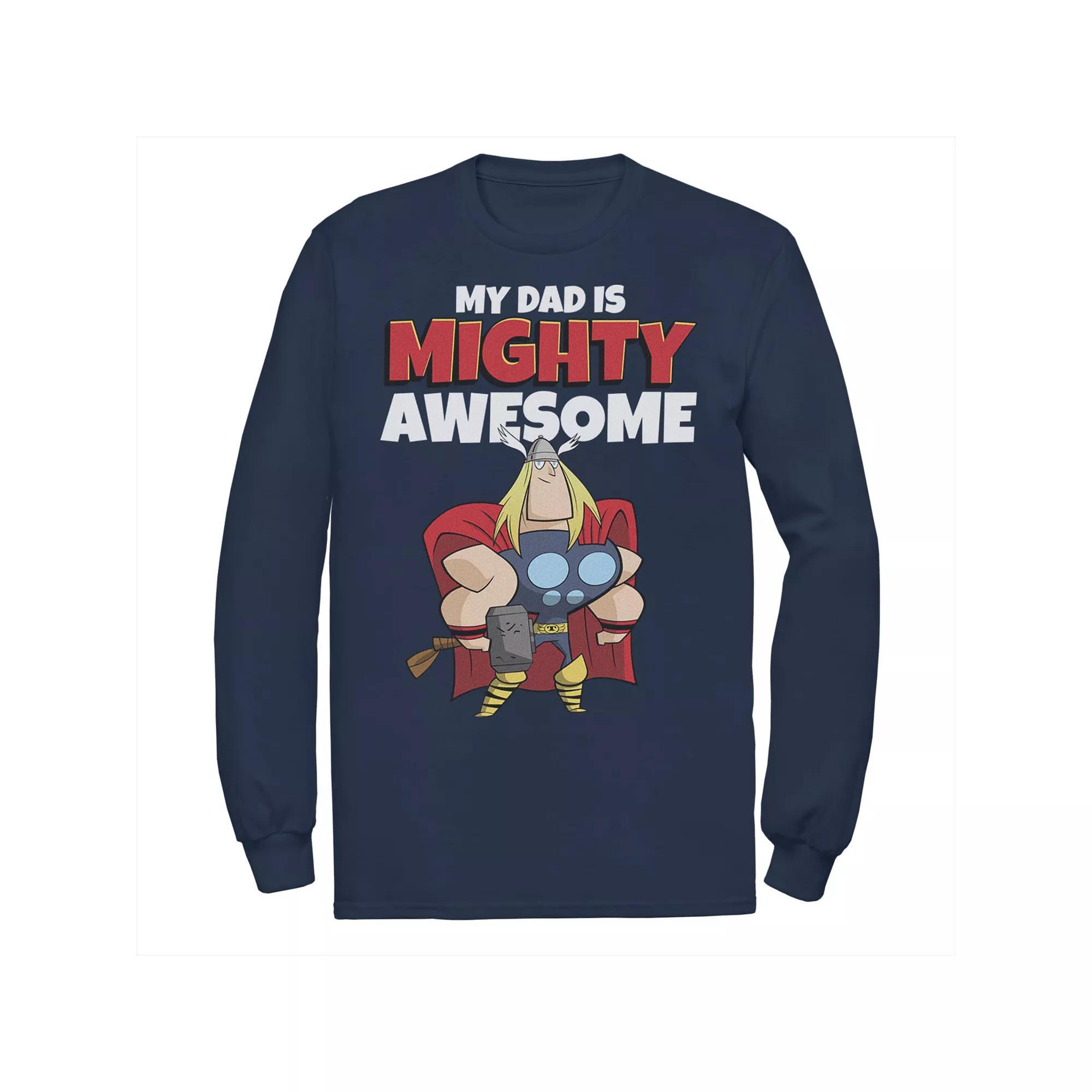 Men's Marvel Father's Day My Dad Is Mighty Awesome Thor Portrait Tee, Size: XXL, Blue Product Image