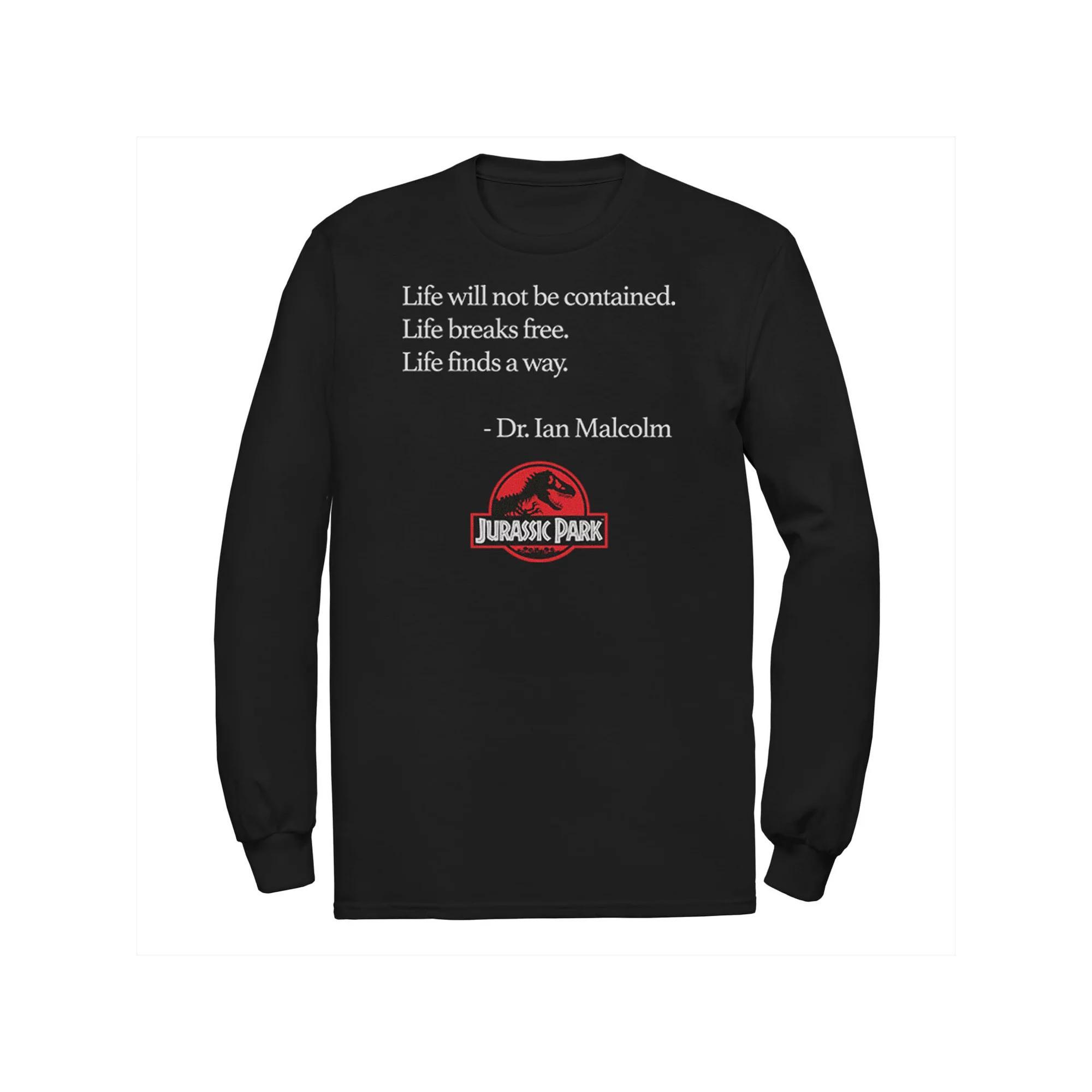 Men's Jurassic Park Life Finds A Way Quote Tee, Size: Medium, Black Product Image
