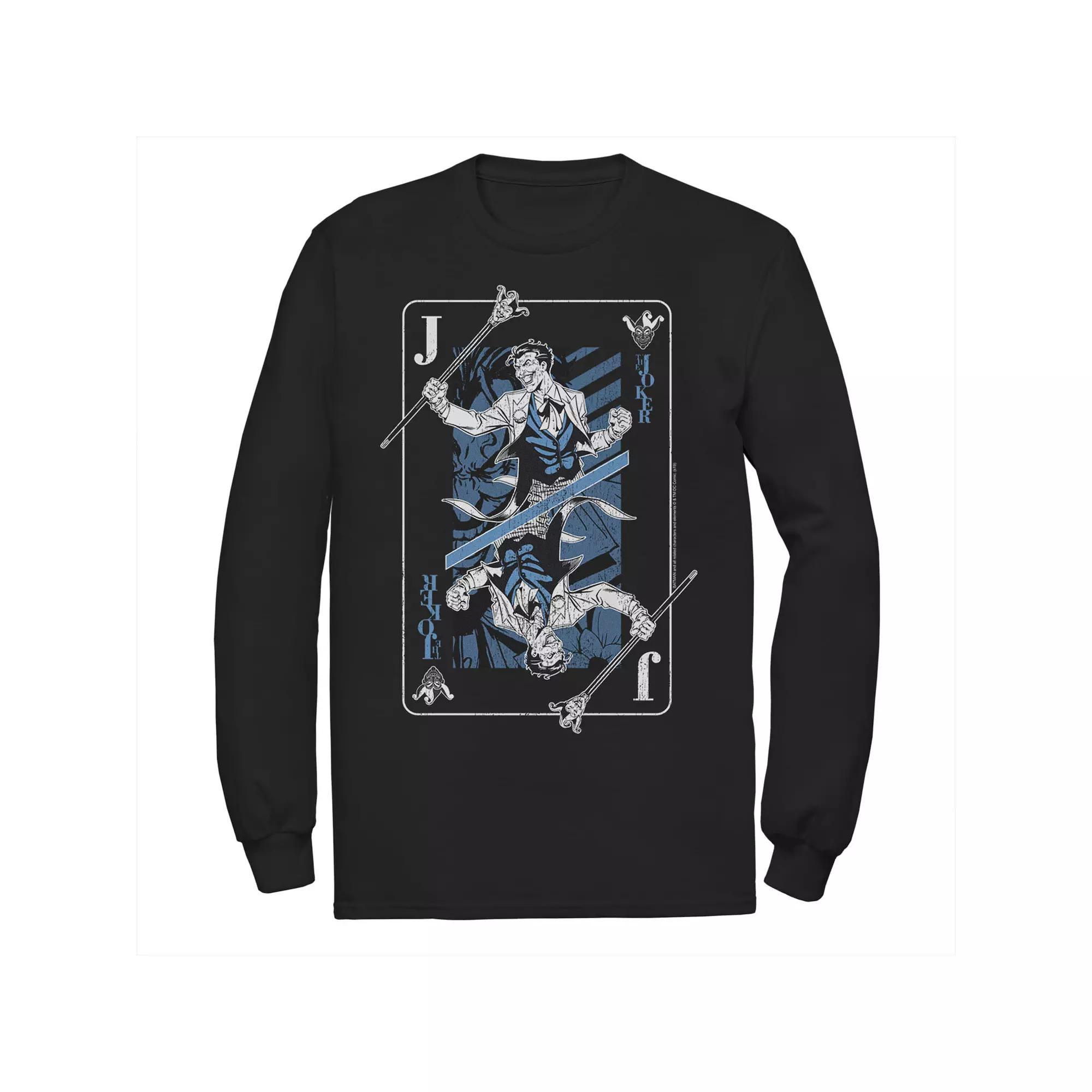 Men's DC Comics The Joker Playing Card Tee, Size: Small, Black Product Image