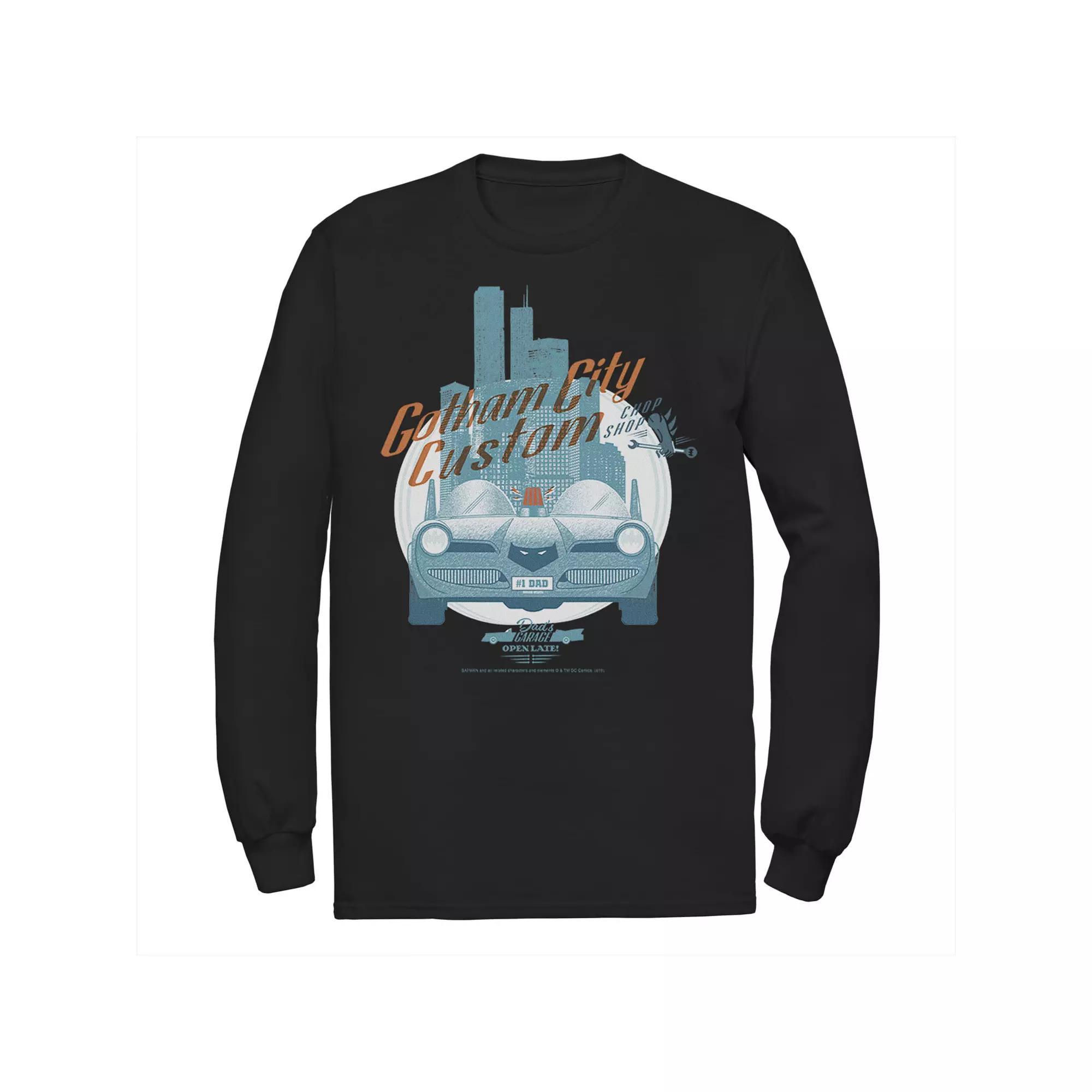 Men's DC Comics Batman Gotham City Customs Shop Poster Tee, Size: Medium, Black Product Image