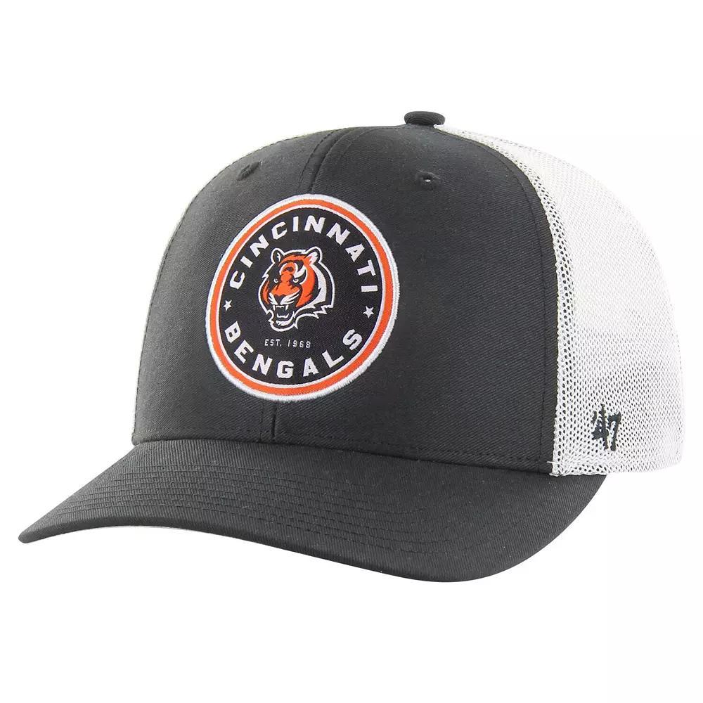 Men's '47 Black Cincinnati Bengals Disclose Trophy Stretch Fit Hat, Size: Small/Medium Product Image