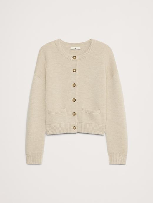 Merino Cropped Cardigan Sweater Product Image
