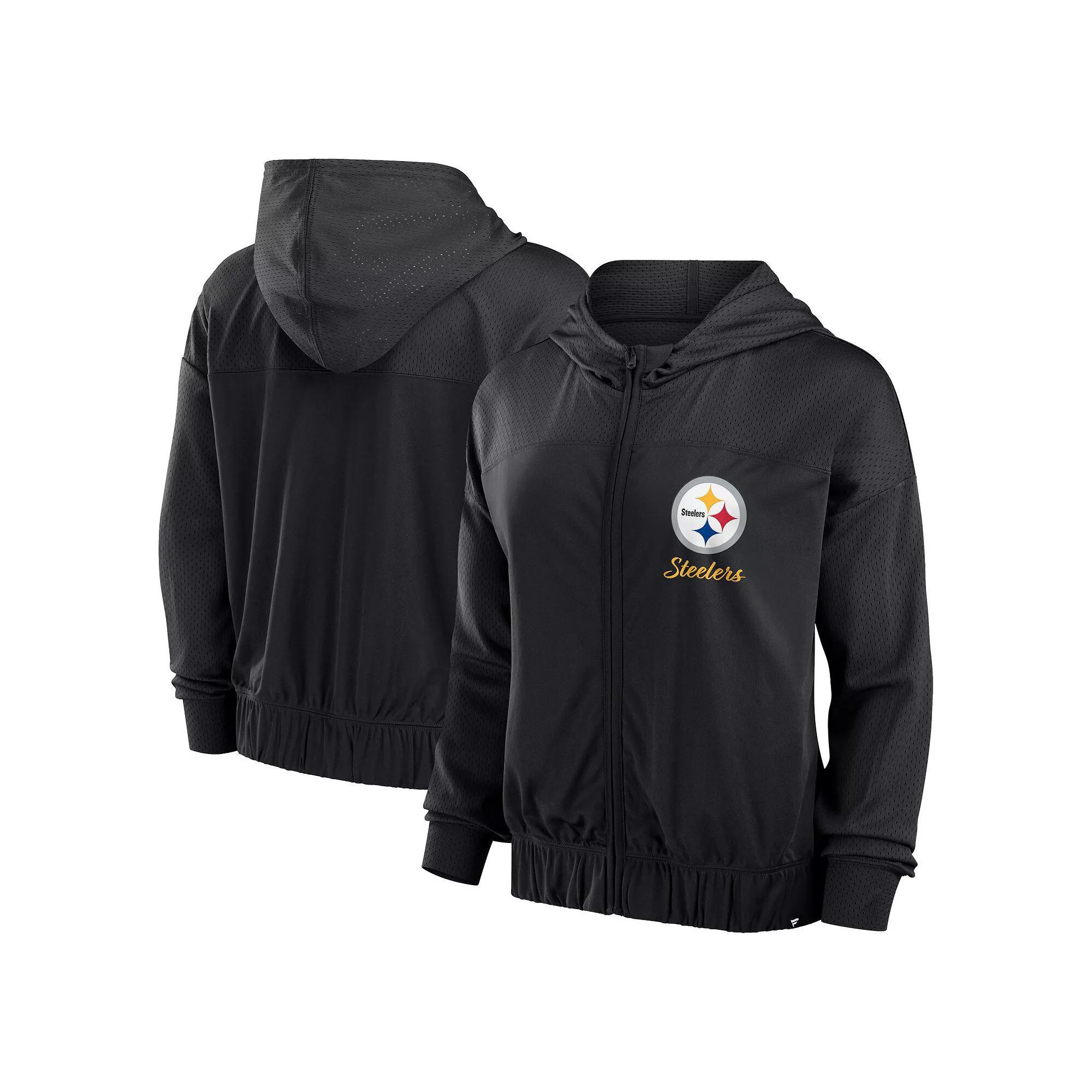 Women's Fanatics Black Pittsburgh Steelers Script Lock Full-Zip Hoodie, Size: XL Product Image