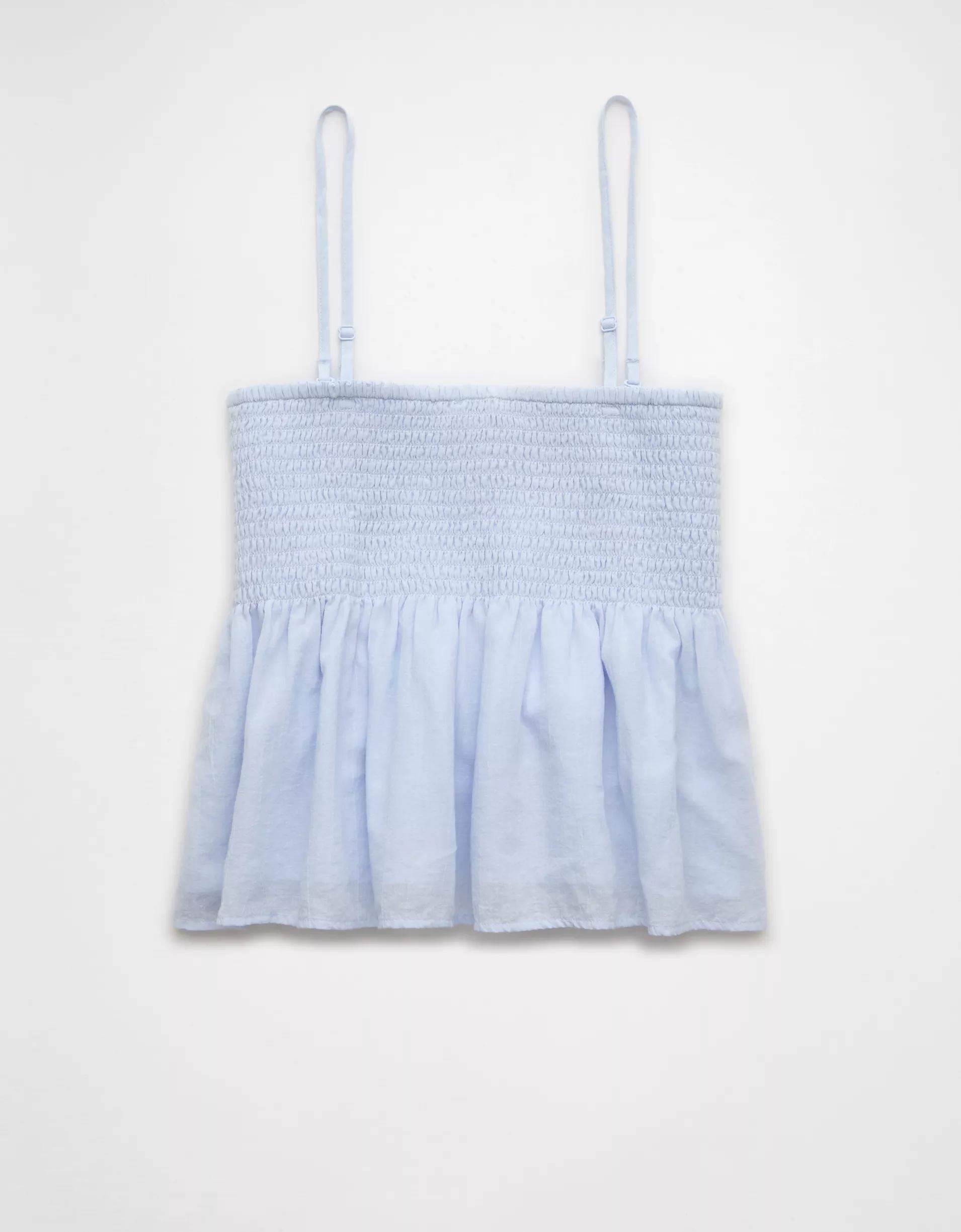 AE Smocked Babydoll Bow Tank Top Product Image