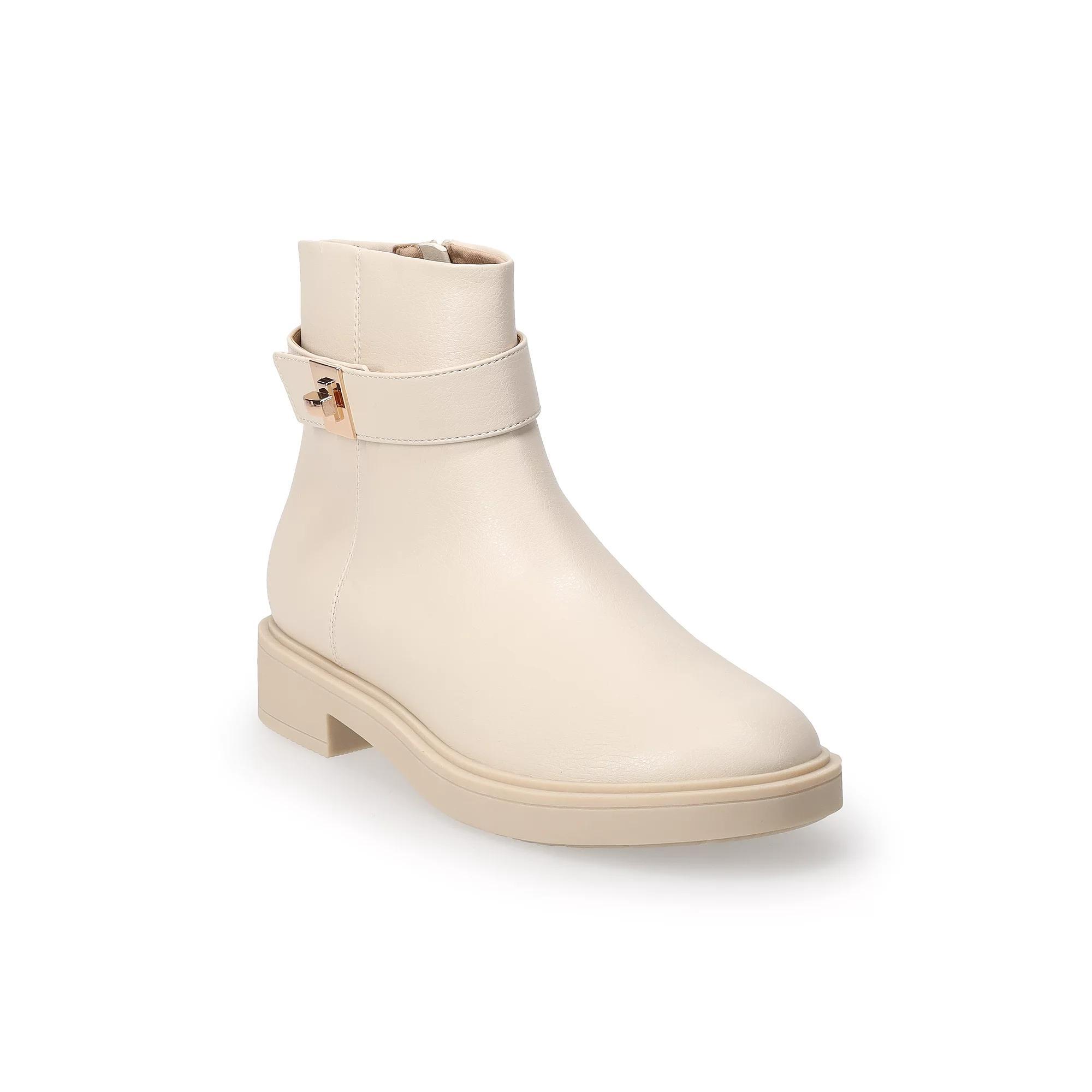 LC Lauren Conrad Tahira Belted Women's Boots, Size: 6, Ivory Product Image