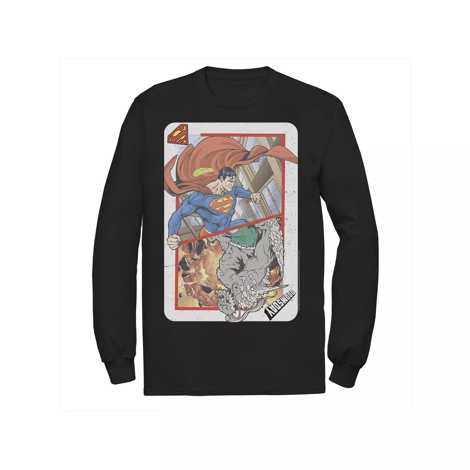 Men's DC Comics Superman Doomsday Playing Card Tee, Size: Large, Black Product Image