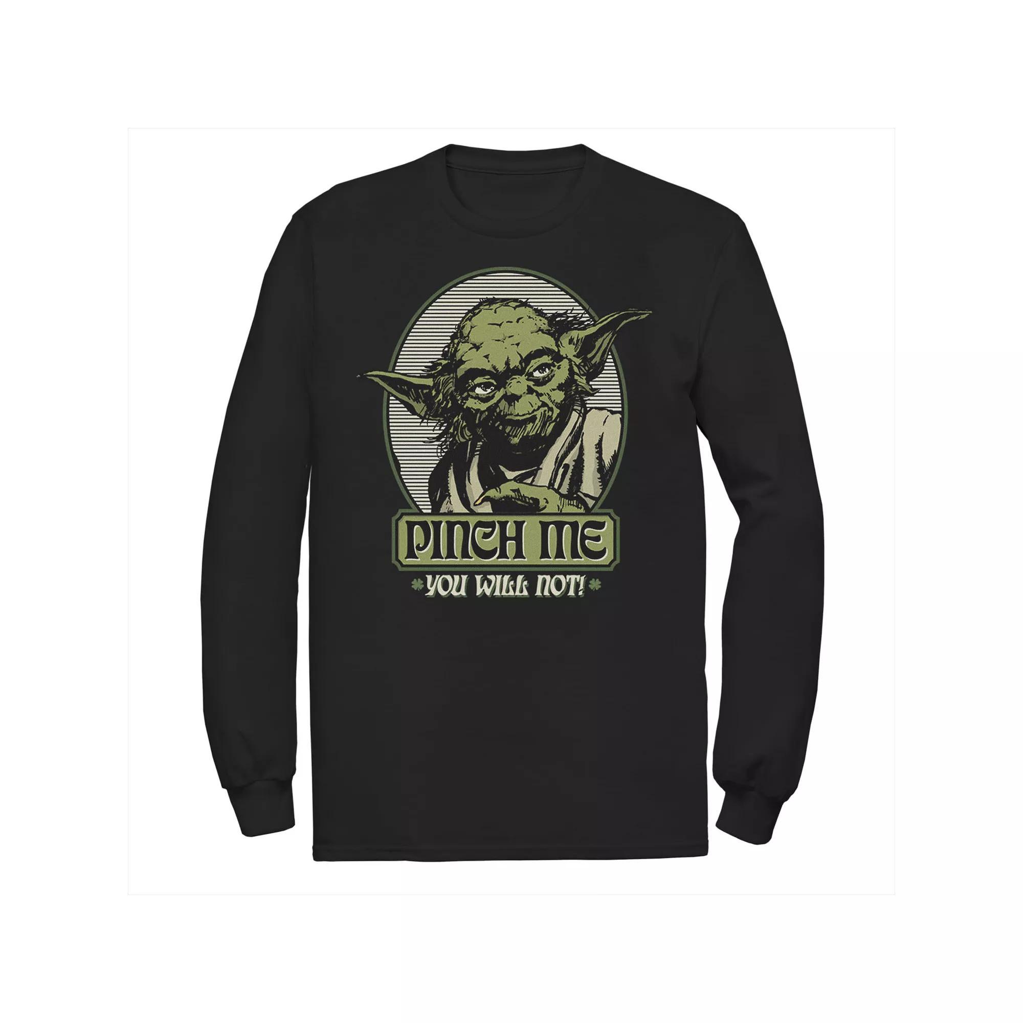 Men's Star Wars Yoda Pinch Me Not St. Patrick's Tee, Size: Medium, Black Product Image