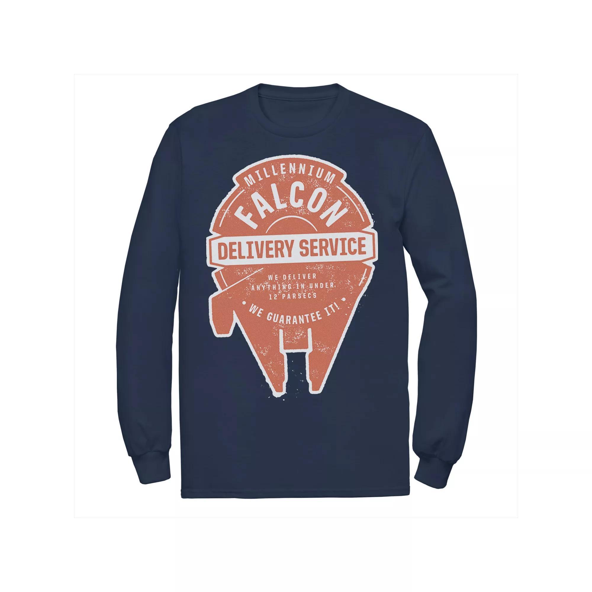 Men's Star Wars Millennium Falcon Delivery Service Logo Tee, Size: Small, Blue Product Image
