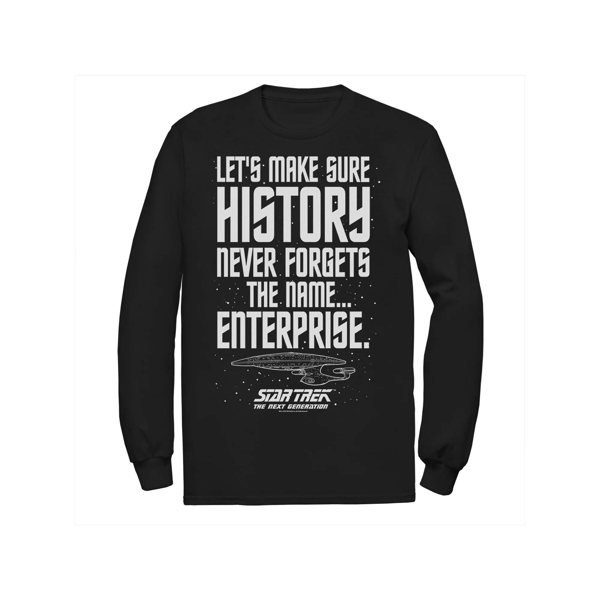 Men's Star Trek Next Generation Enterprise History Tee, Size: Small, Black Product Image