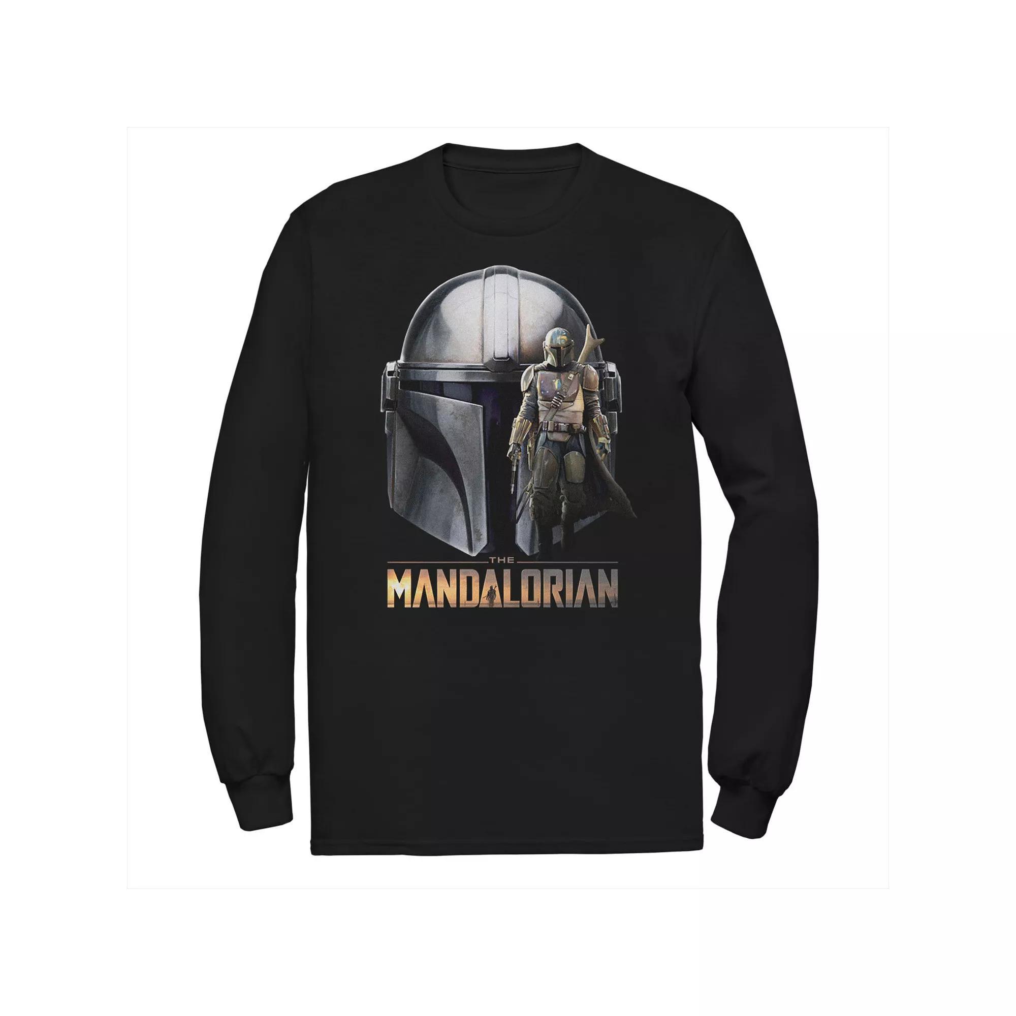 Mens Star Wars The Mandalorian Helmet Portrait Mashup Tee Product Image