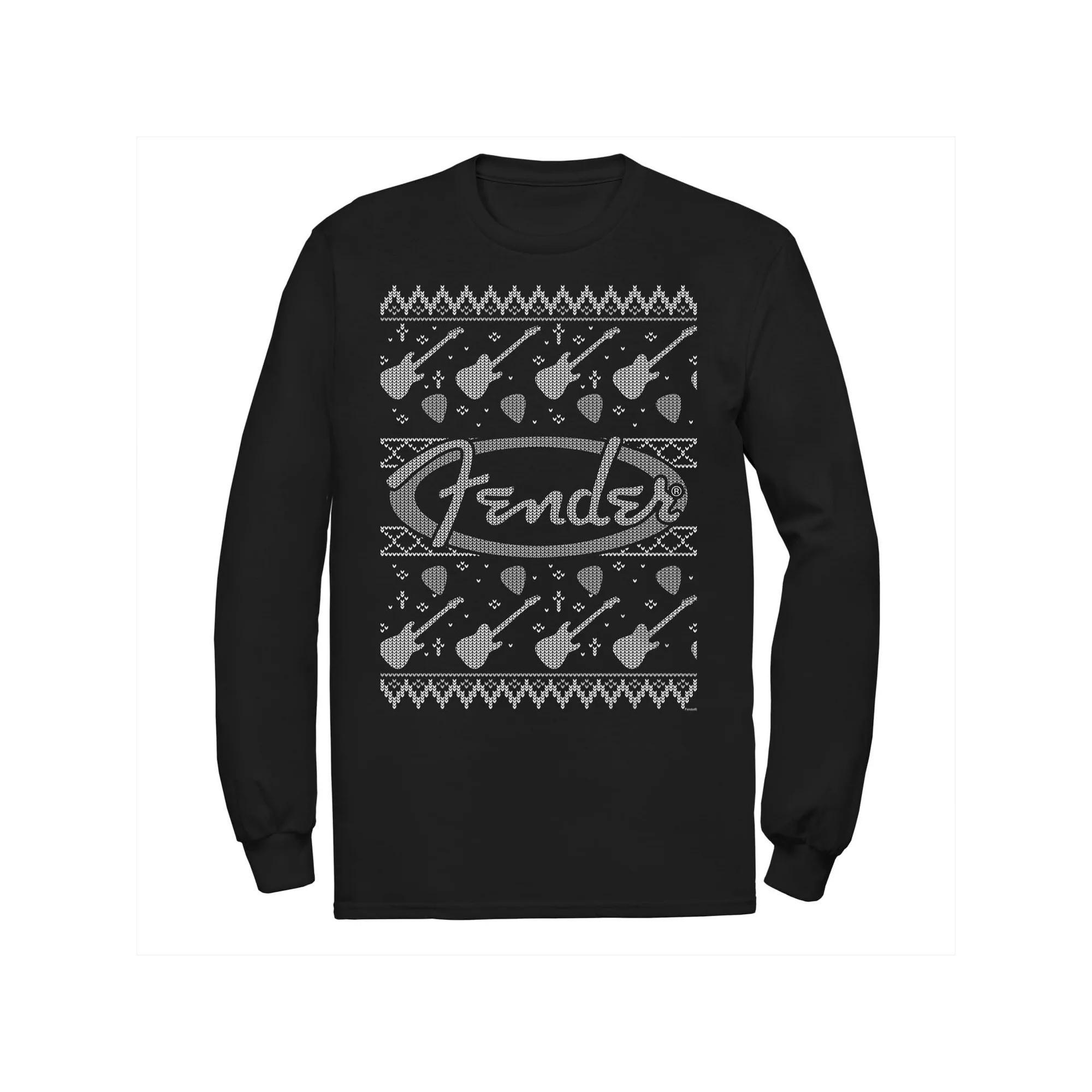 Men's Fender Christmas Sweater Graphic Tee, Size: Small, Black Product Image