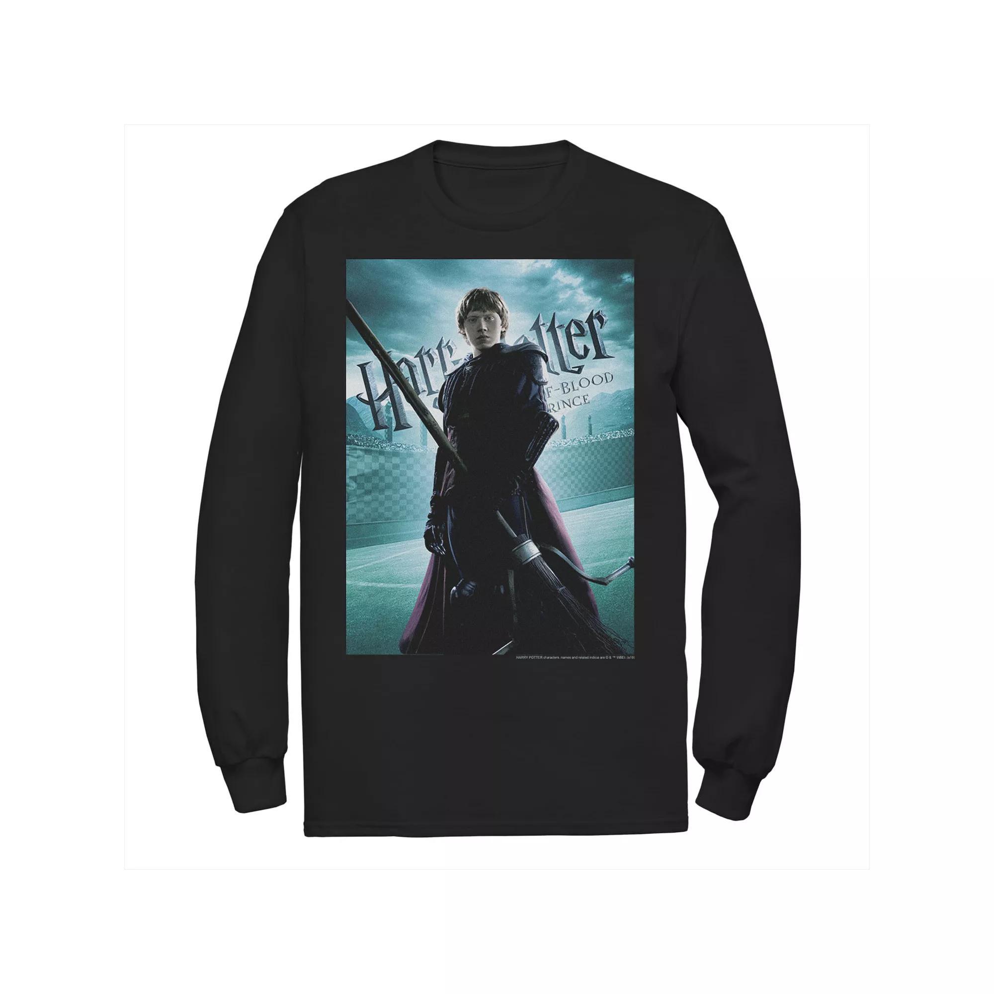 Men's Harry Potter Half-Blood Prince Ron Weasley Poster Long Sleeve Graphic Tee, Size: Small, Black Product Image