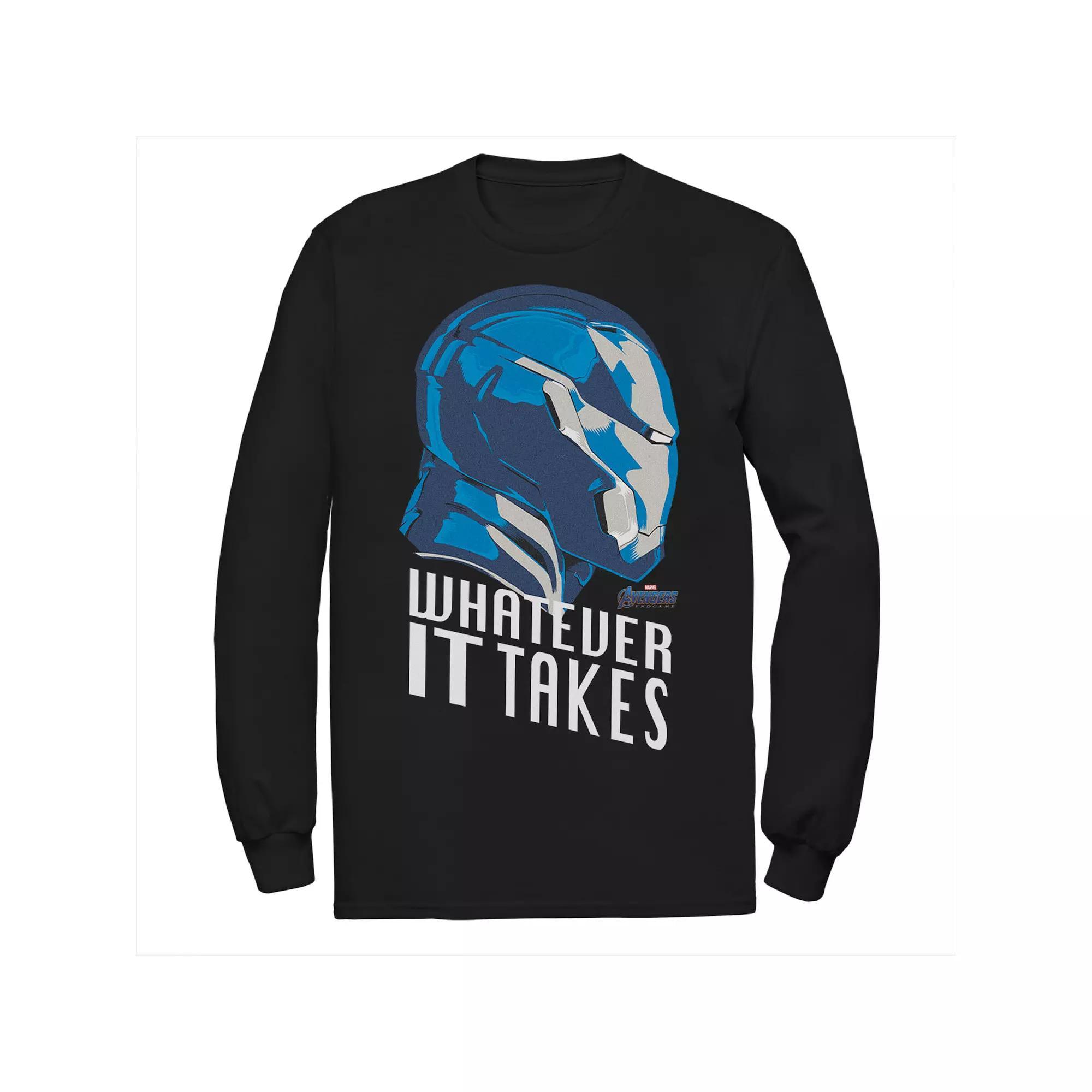 Men's Marvel Avengers Endgame Iron Man Whatever It Takes Long Sleeve Graphic Tee, Size: Large, Black Product Image