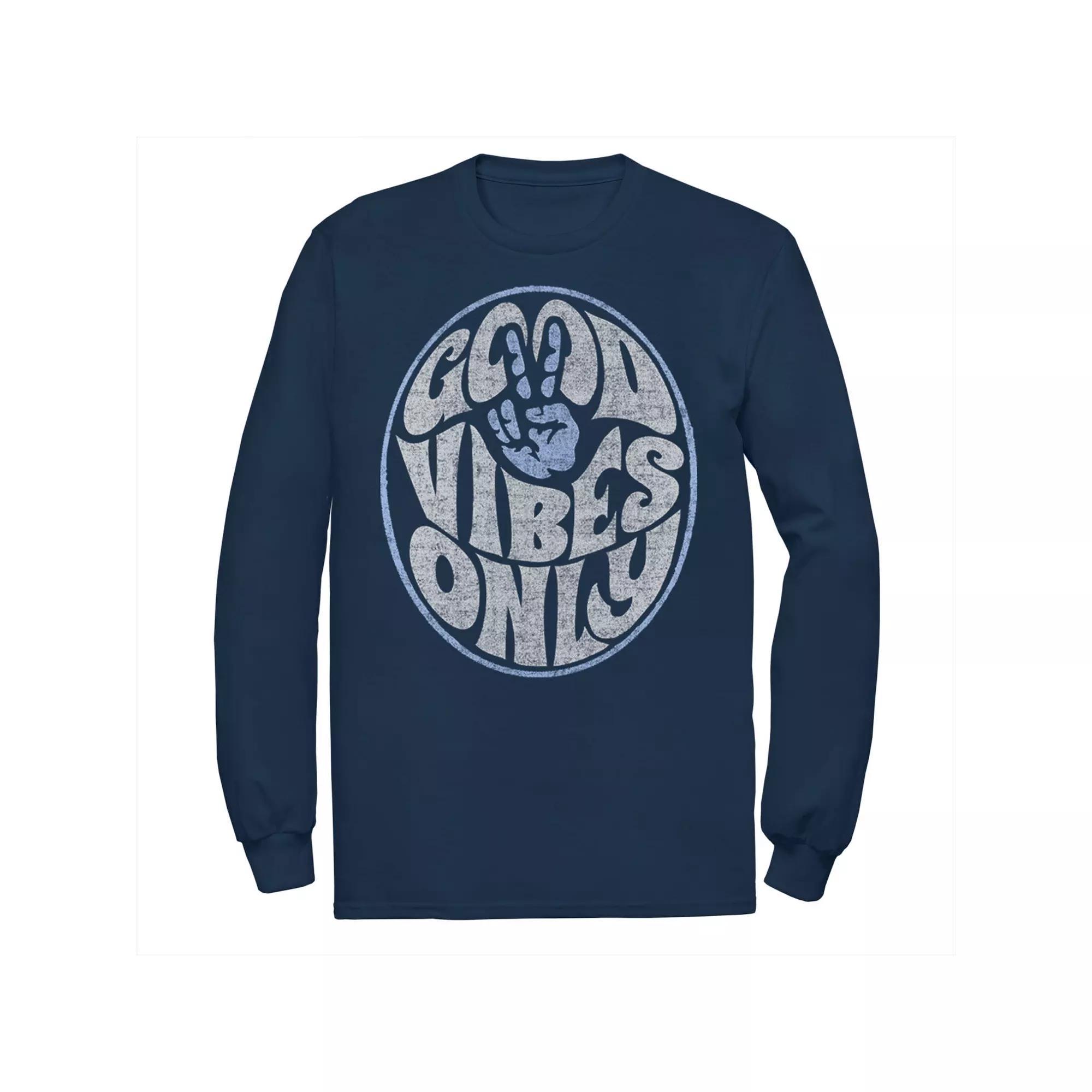 Men's Fifth Sun Good Vibes Only Text Tee, Size: Large, Blue Product Image