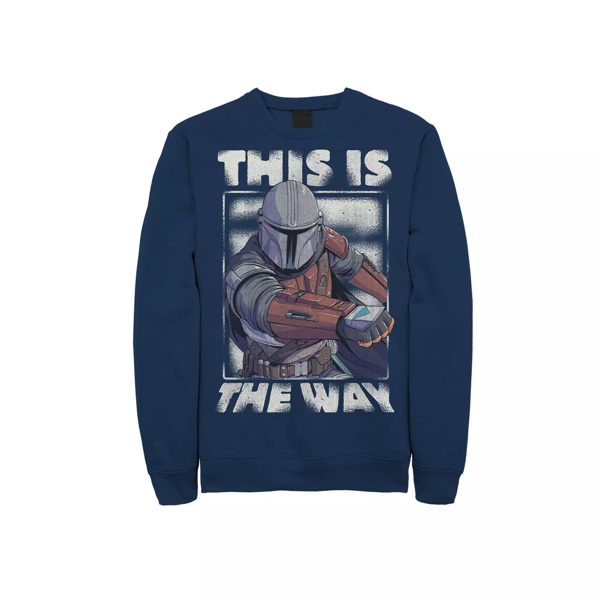 Men's Star Wars The Mandalorian This Is The Way Portrait Sweatshirt, Size: XXL, Black Product Image