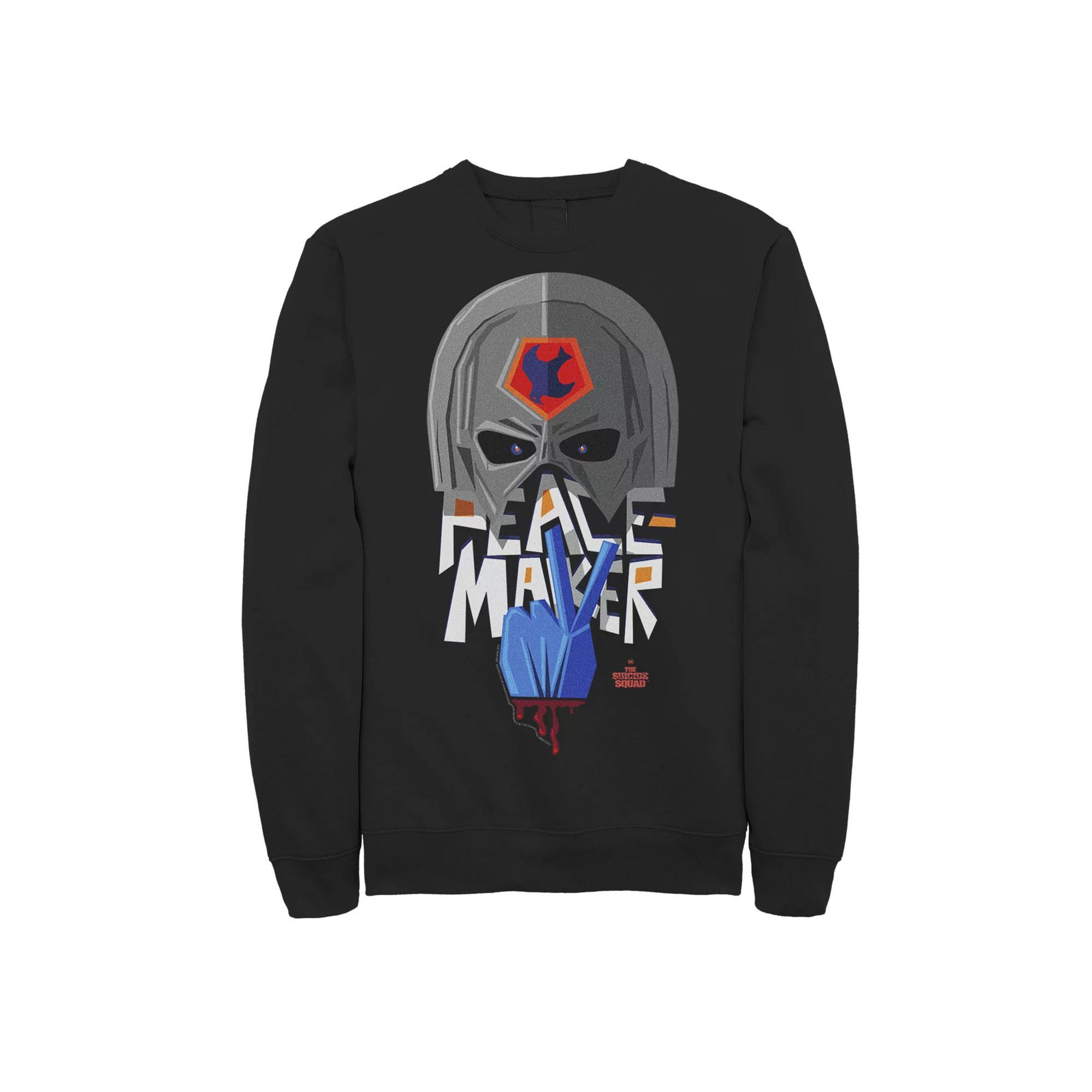 Men's The Suicide Squad Big Peace Logo Sweatshirt, Size: Large, Black Product Image
