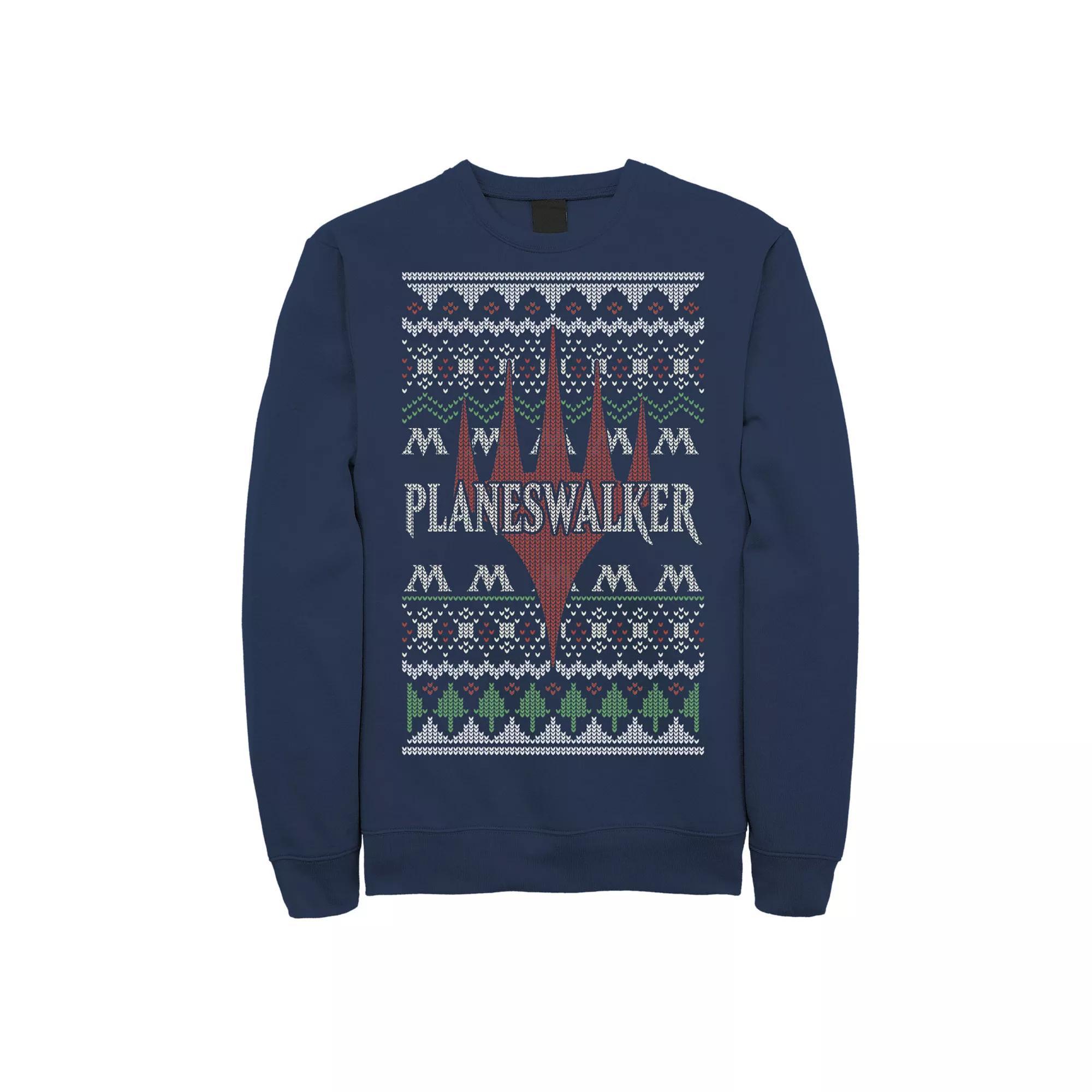 Men's Magic: The Gathering Planeswalker Ugly Sweater Style Sweatshirt, Size: XL, Blue Product Image