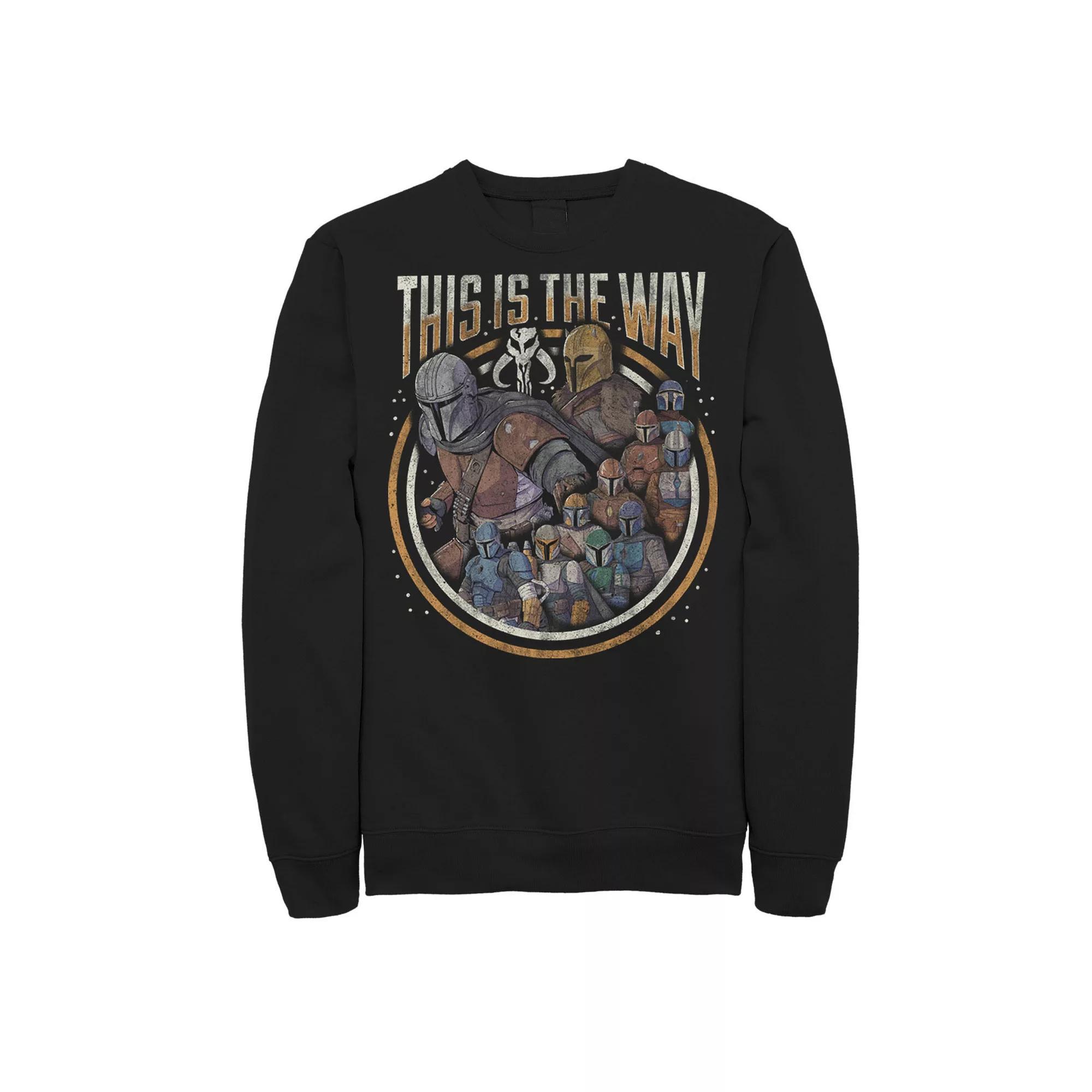 Men's Star Wars The Mandalorian Group Shot This Is The Way Sweatshirt, Size: Medium, Black Product Image
