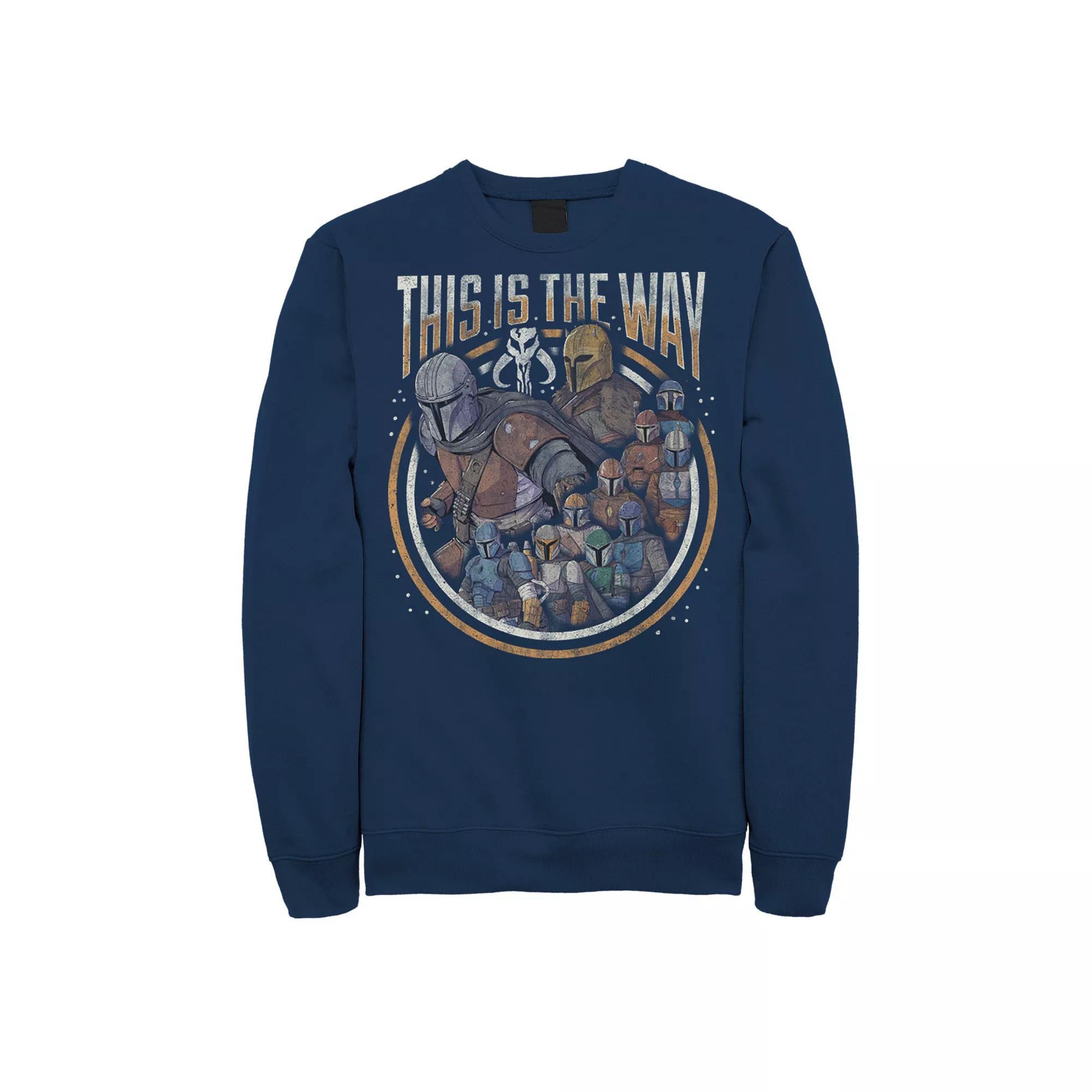 Men's Star Wars The Mandalorian Group Shot This Is The Way Sweatshirt, Size: Medium, Blue Product Image
